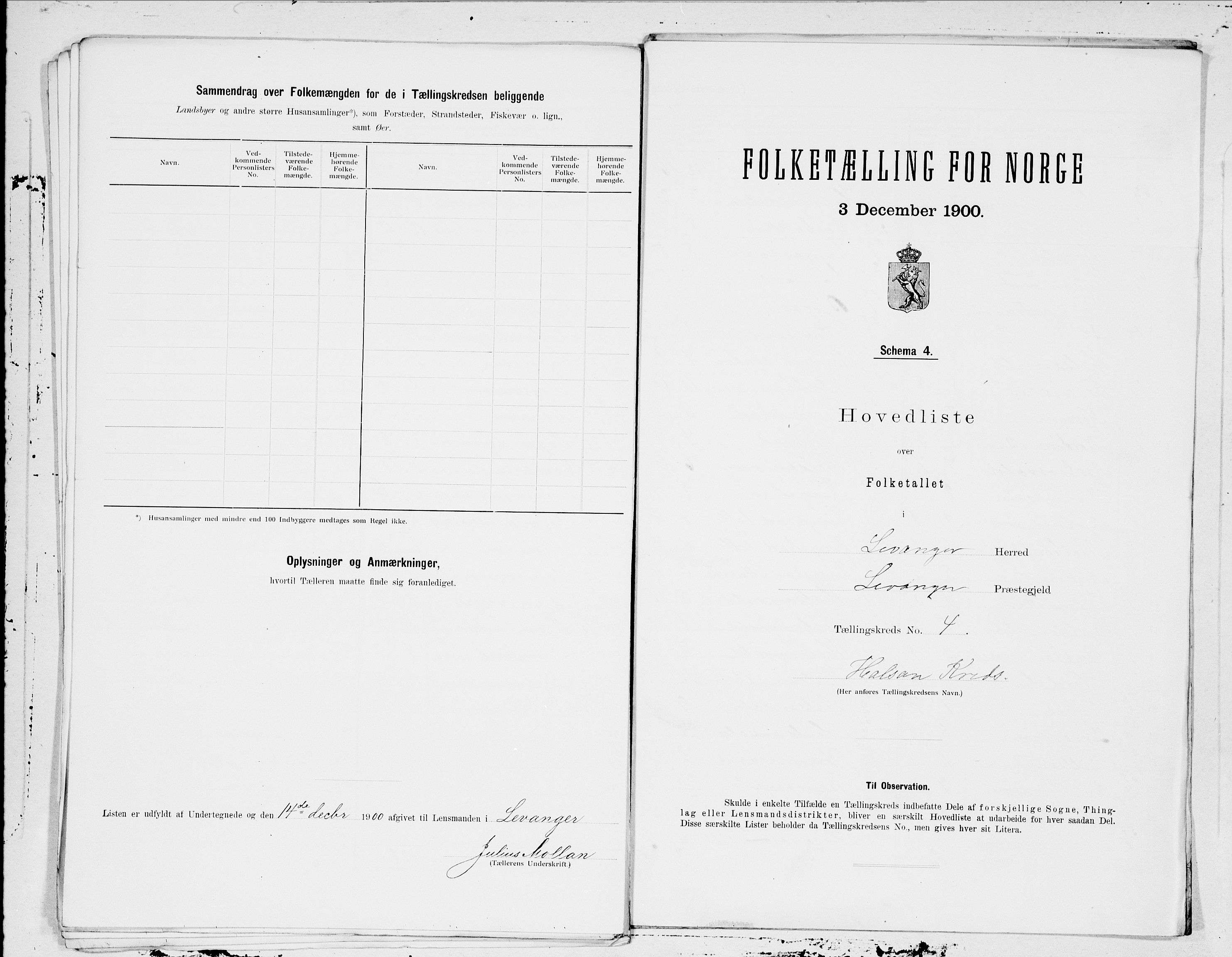 SAT, 1900 census for Levanger, 1900, p. 10