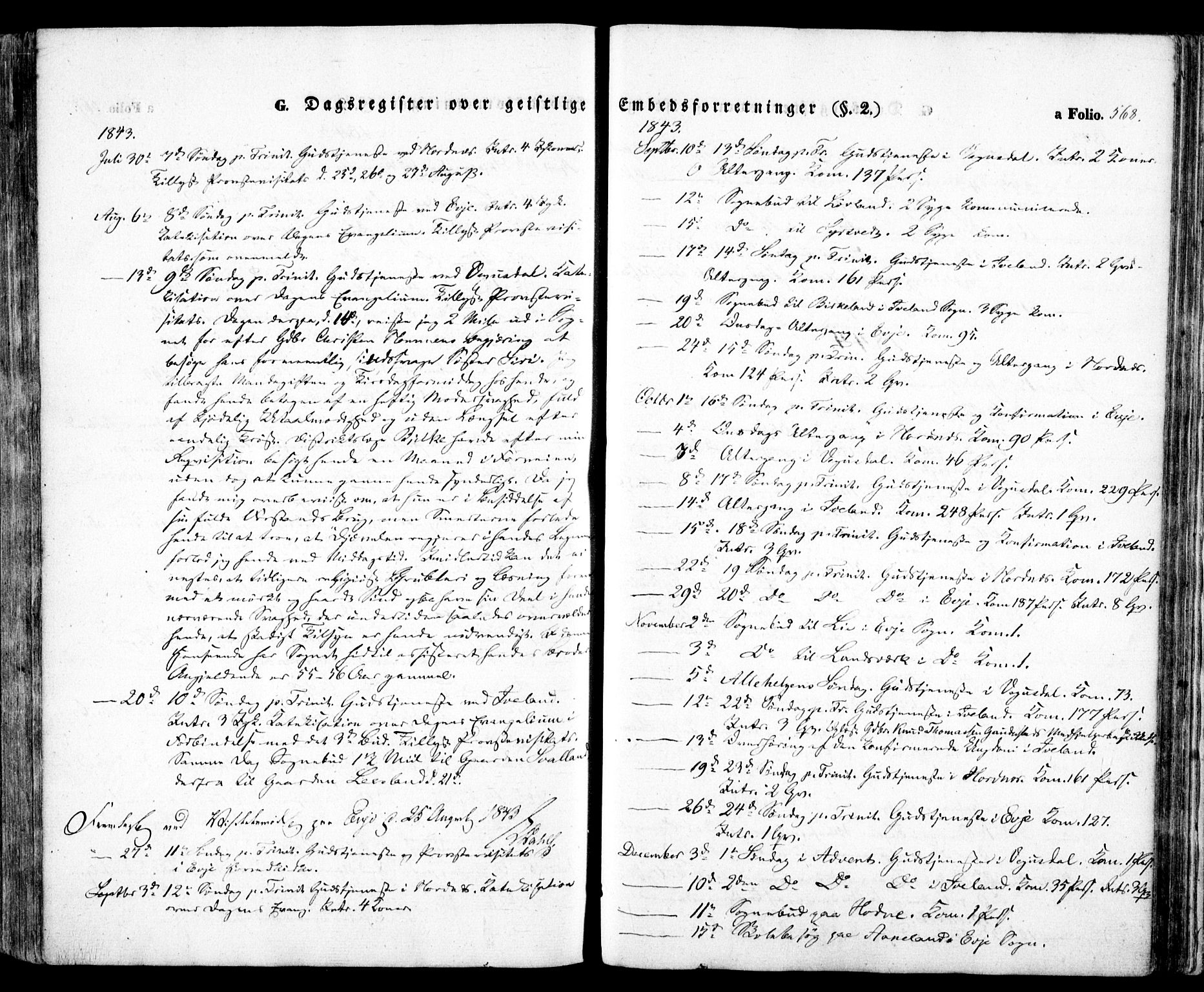 Evje sokneprestkontor, SAK/1111-0008/F/Fa/Faa/L0005: Parish register (official) no. A 5, 1843-1865, p. 568
