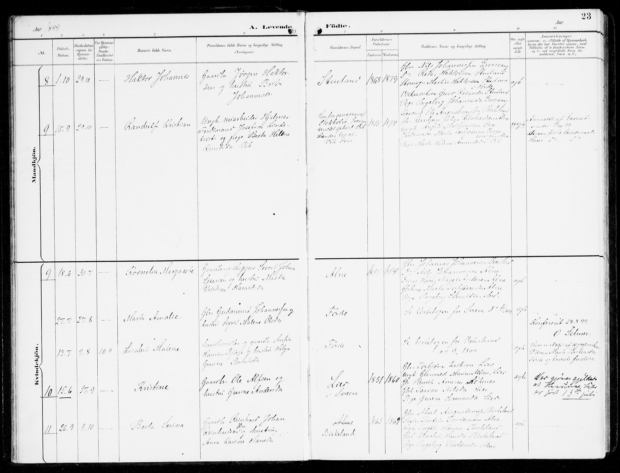 Sveio Sokneprestembete, AV/SAB-A-78501/H/Haa: Parish register (official) no. D 2, 1894-1916, p. 23