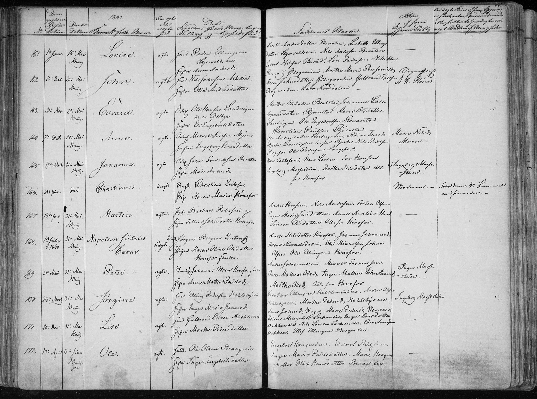 Norderhov kirkebøker, AV/SAKO-A-237/F/Fa/L0010: Parish register (official) no. 10, 1837-1847, p. 66