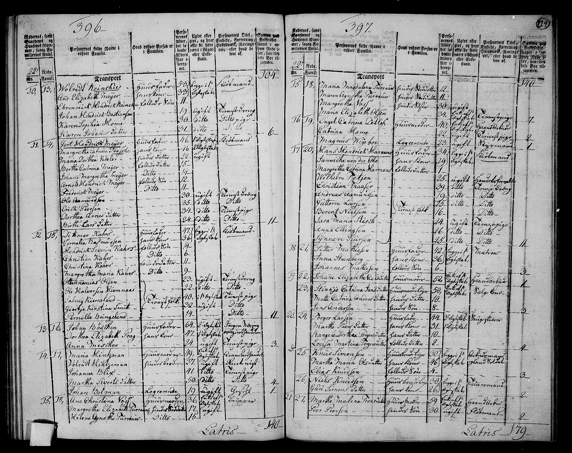 RA, 1801 census for 1301 Bergen, 1801, p. 228b-229a