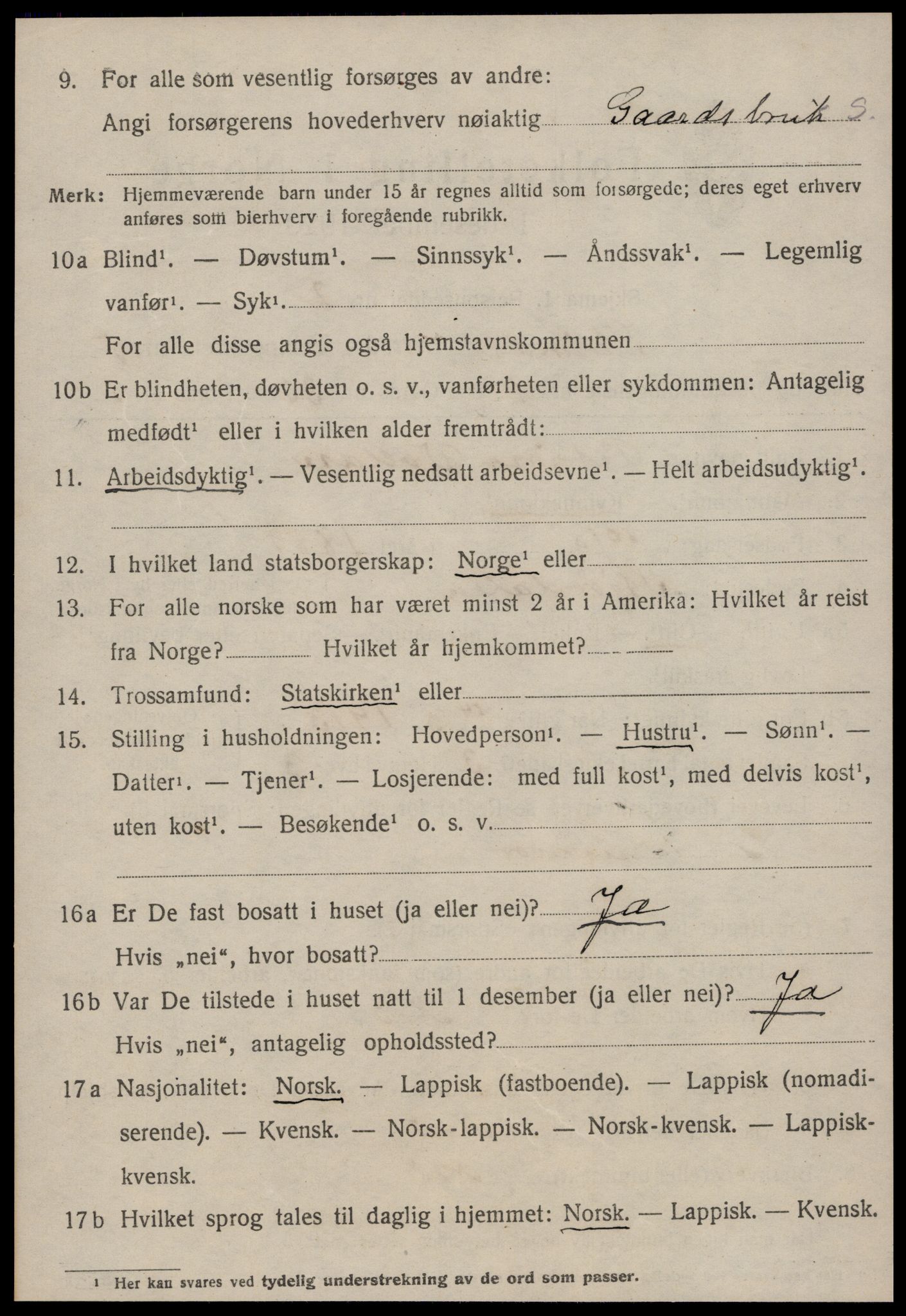 SAT, 1920 census for Strinda, 1920, p. 14147