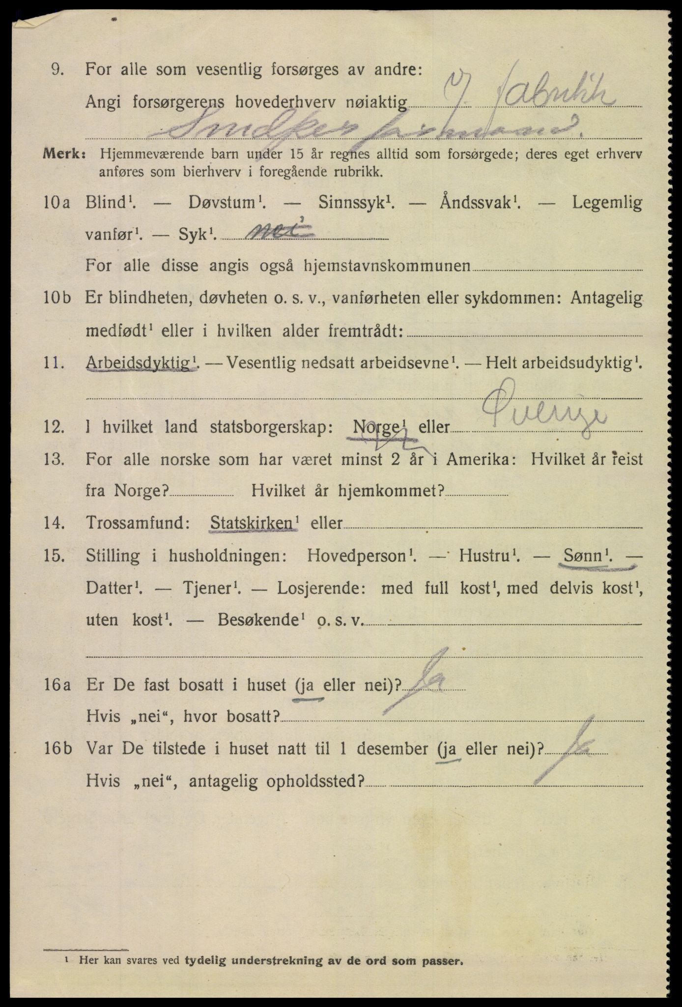 SAK, 1920 census for Arendal, 1920, p. 29789