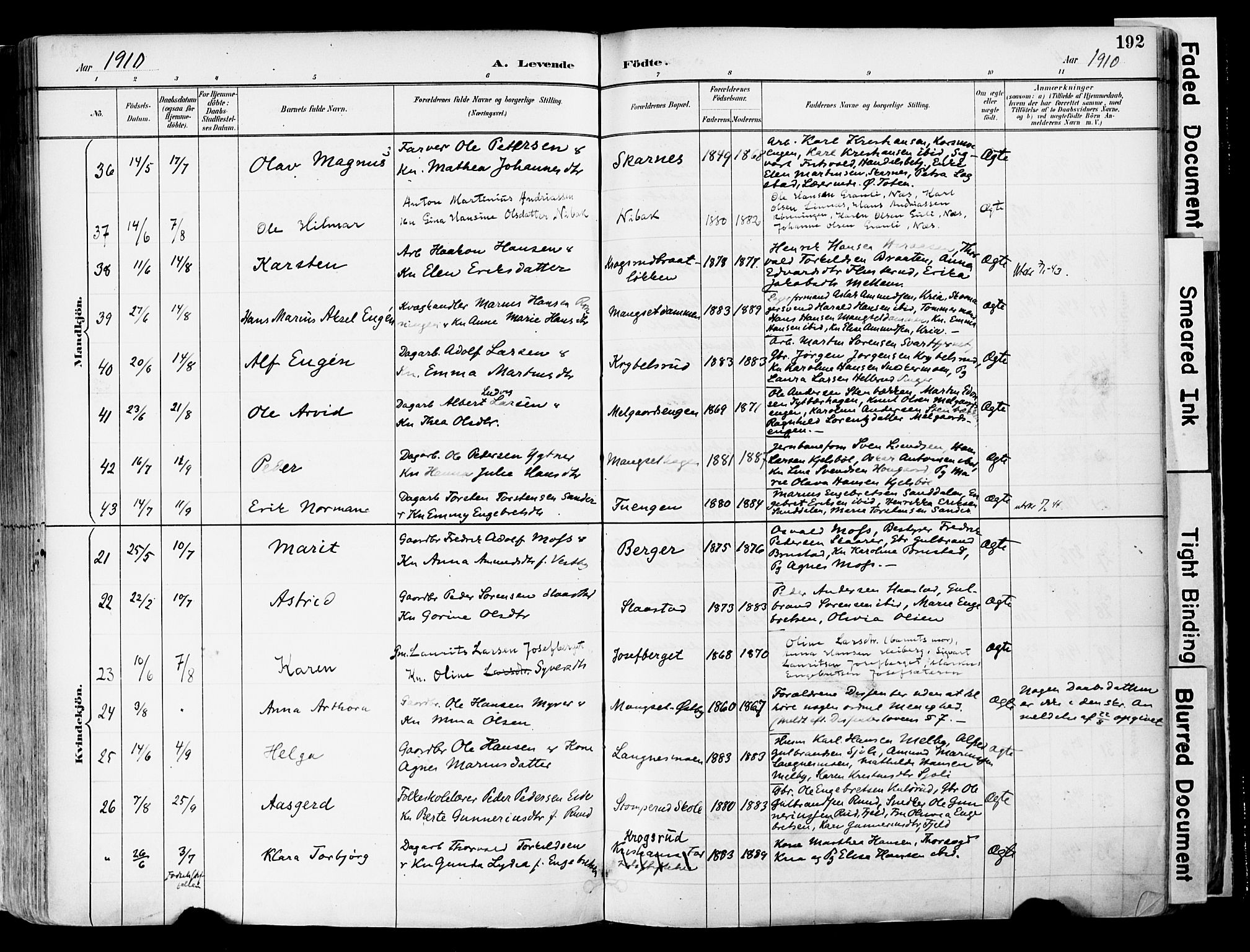 Sør-Odal prestekontor, AV/SAH-PREST-030/H/Ha/Haa/L0006: Parish register (official) no. 6, 1886-1931, p. 192