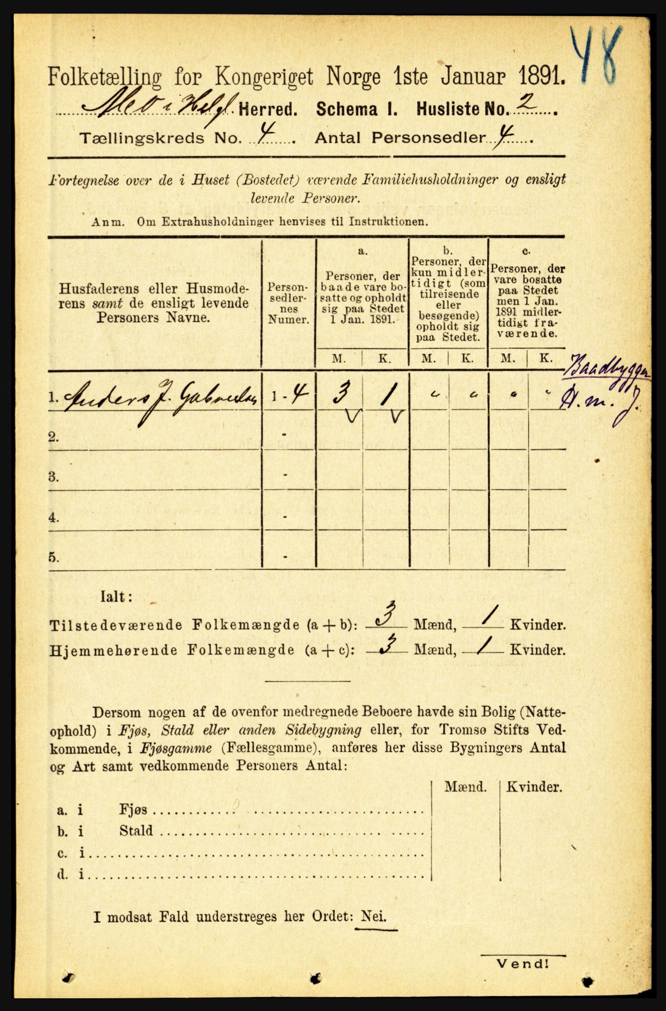 RA, 1891 census for 1833 Mo, 1891, p. 1585