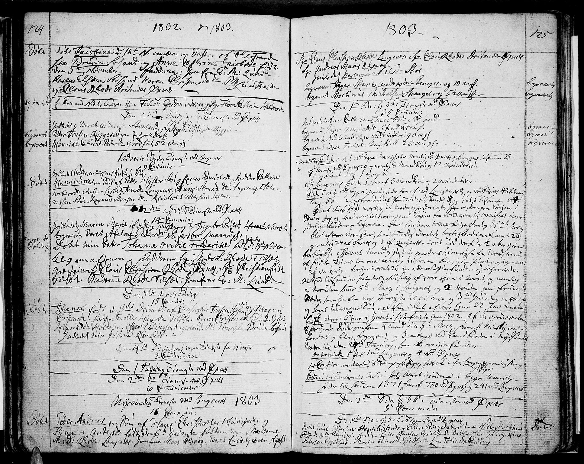 Ministerialprotokoller, klokkerbøker og fødselsregistre - Nordland, AV/SAT-A-1459/893/L1330: Parish register (official) no. 893A03, 1791-1820, p. 124-125