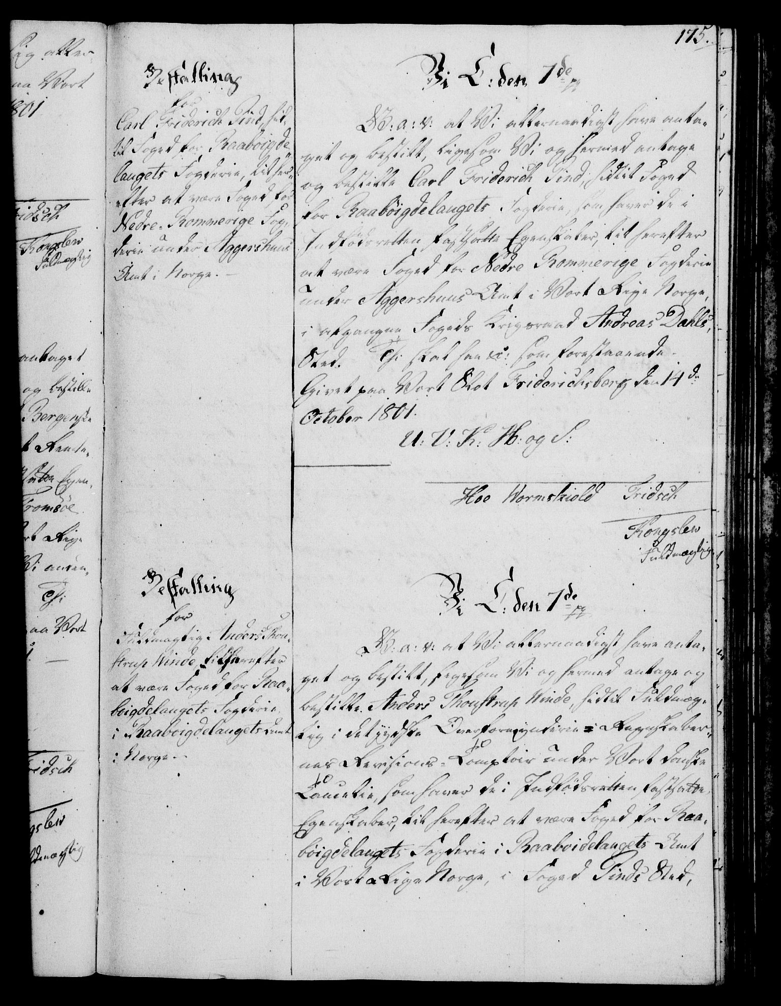 Rentekammeret, Kammerkanselliet, RA/EA-3111/G/Gg/Gge/L0006: Norsk bestallingsprotokoll med register (merket RK 53.30), 1773-1814, p. 175