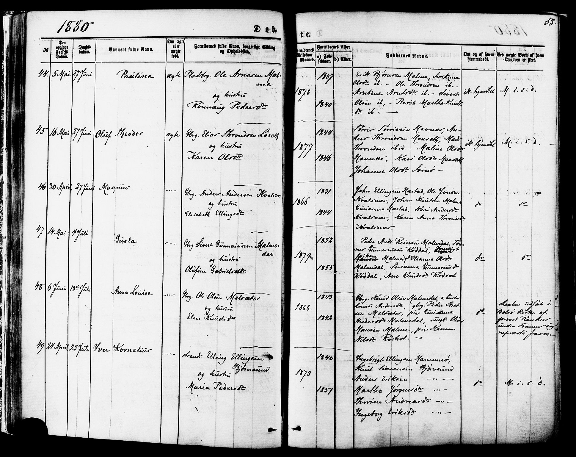 Ministerialprotokoller, klokkerbøker og fødselsregistre - Møre og Romsdal, AV/SAT-A-1454/565/L0749: Parish register (official) no. 565A03, 1871-1886, p. 53