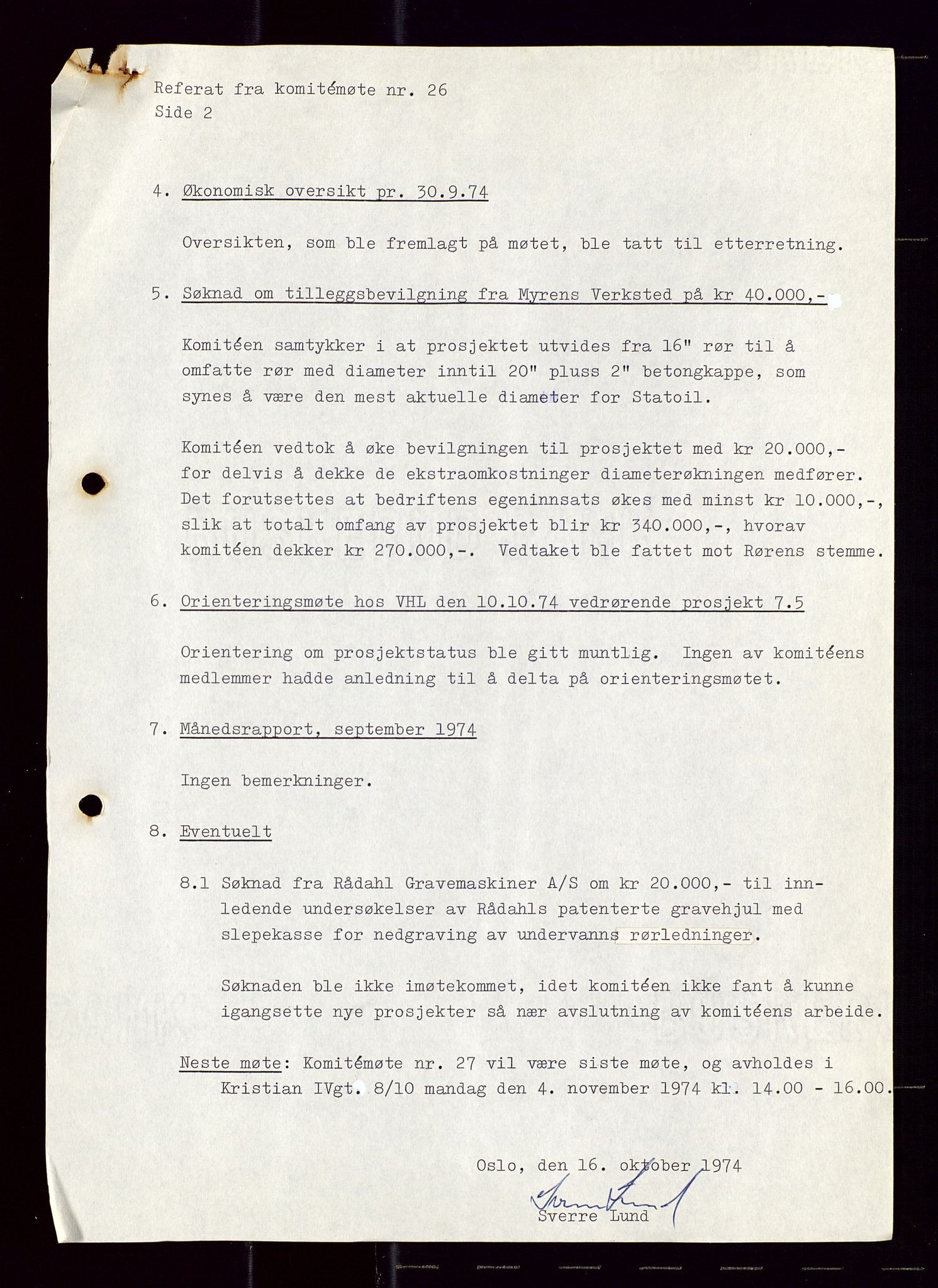 Industridepartementet, Oljekontoret, AV/SAST-A-101348/Di/L0001: DWP, møter juni - november, komiteemøter nr. 19 - 26, 1973-1974, p. 702