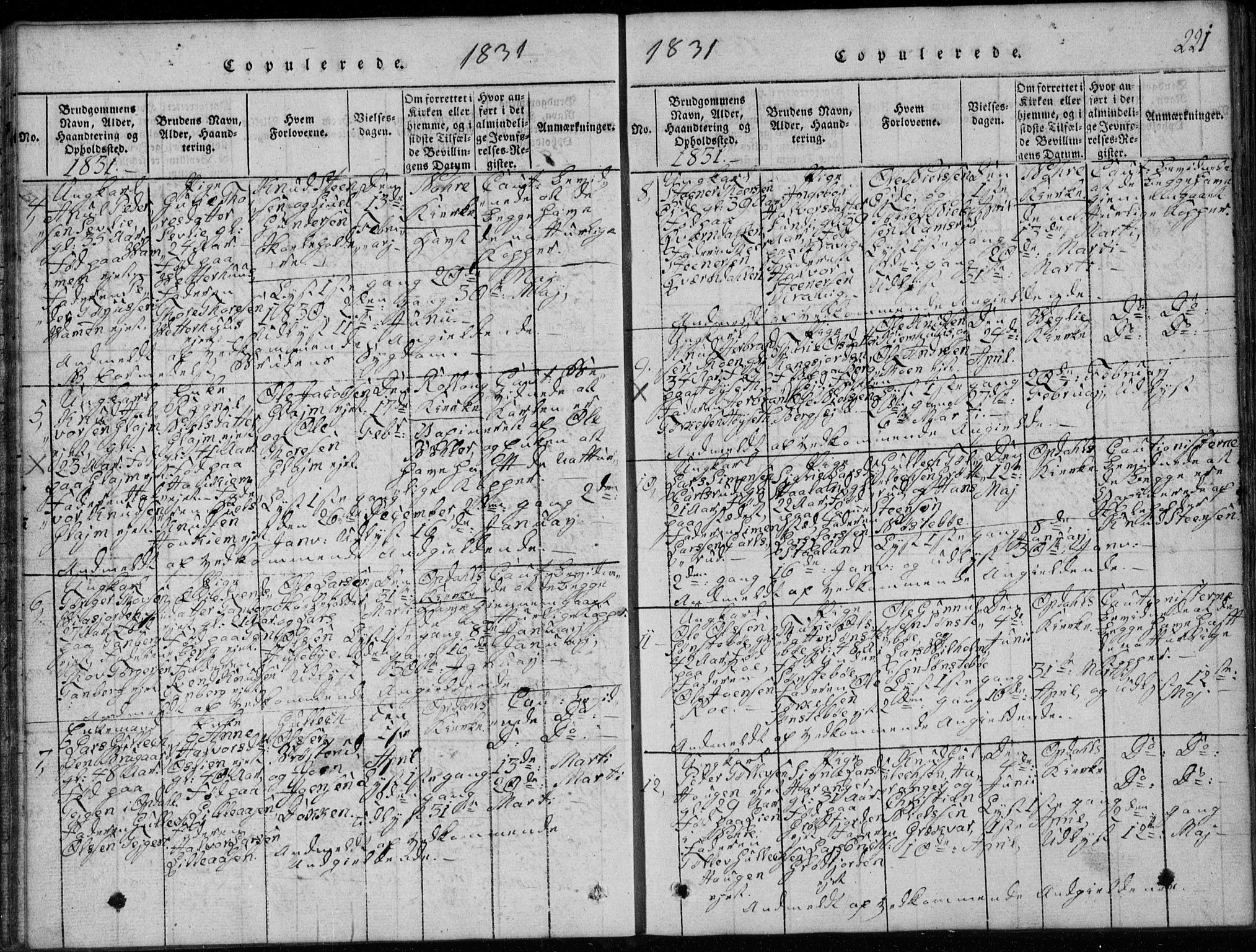 Rollag kirkebøker, AV/SAKO-A-240/G/Ga/L0001: Parish register (copy) no. I 1, 1814-1831, p. 221