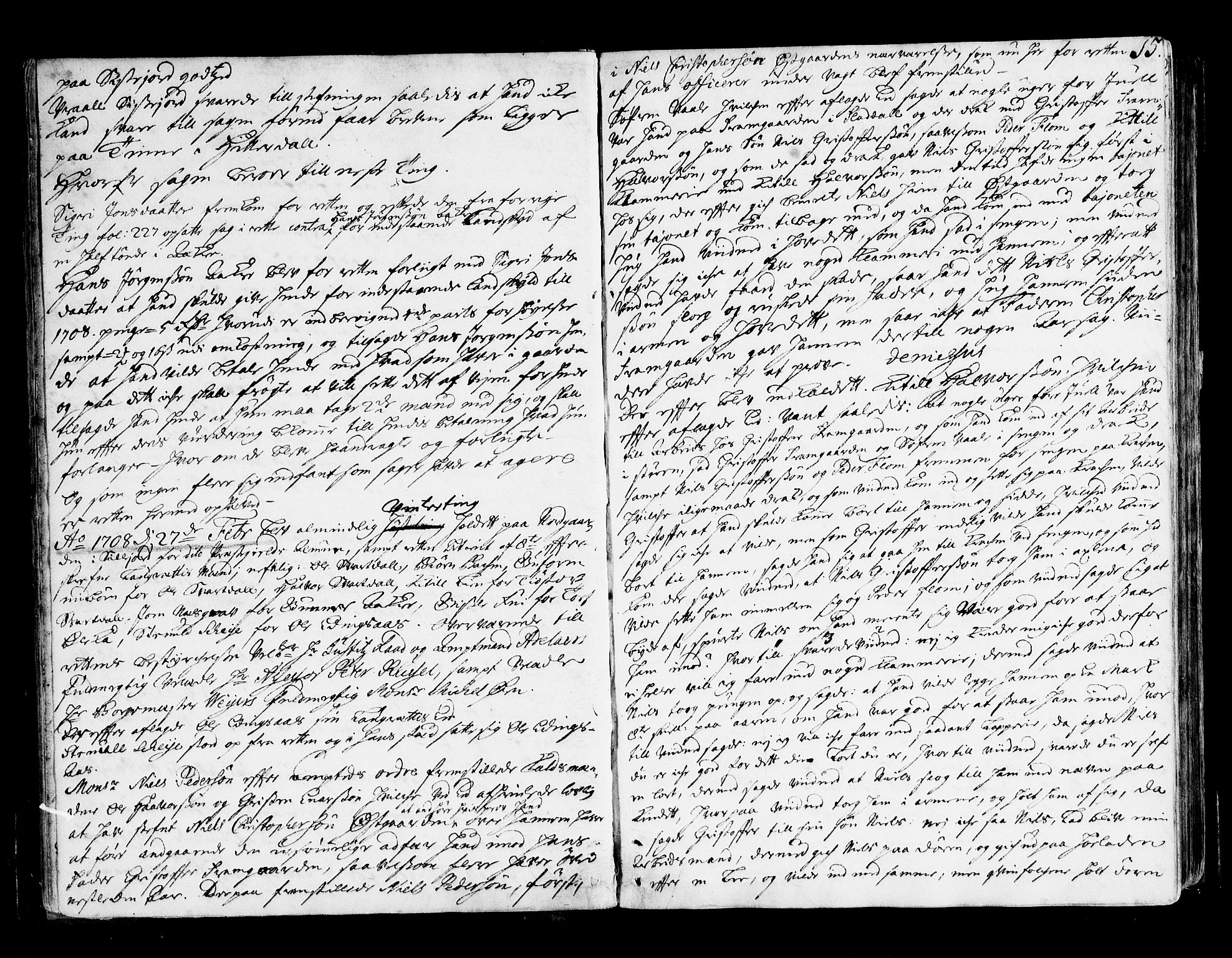 Øvre Telemark østfjelske sorenskriveri, AV/SAKO-A-213/F/Fa/Faa/L0023: Tingbok, 1708-1712, p. 15