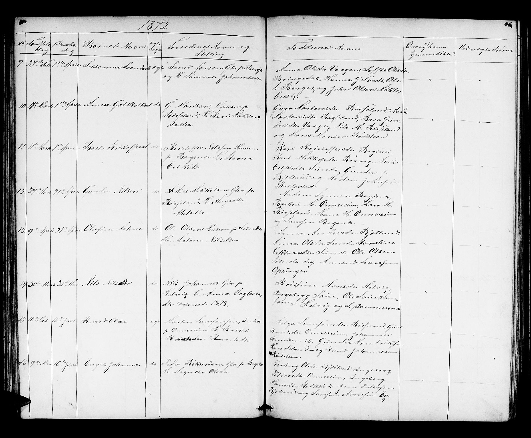 Husnes Sokneprestembete, AV/SAB-A-75901/H/Hab: Parish register (copy) no. A 1, 1856-1880, p. 46