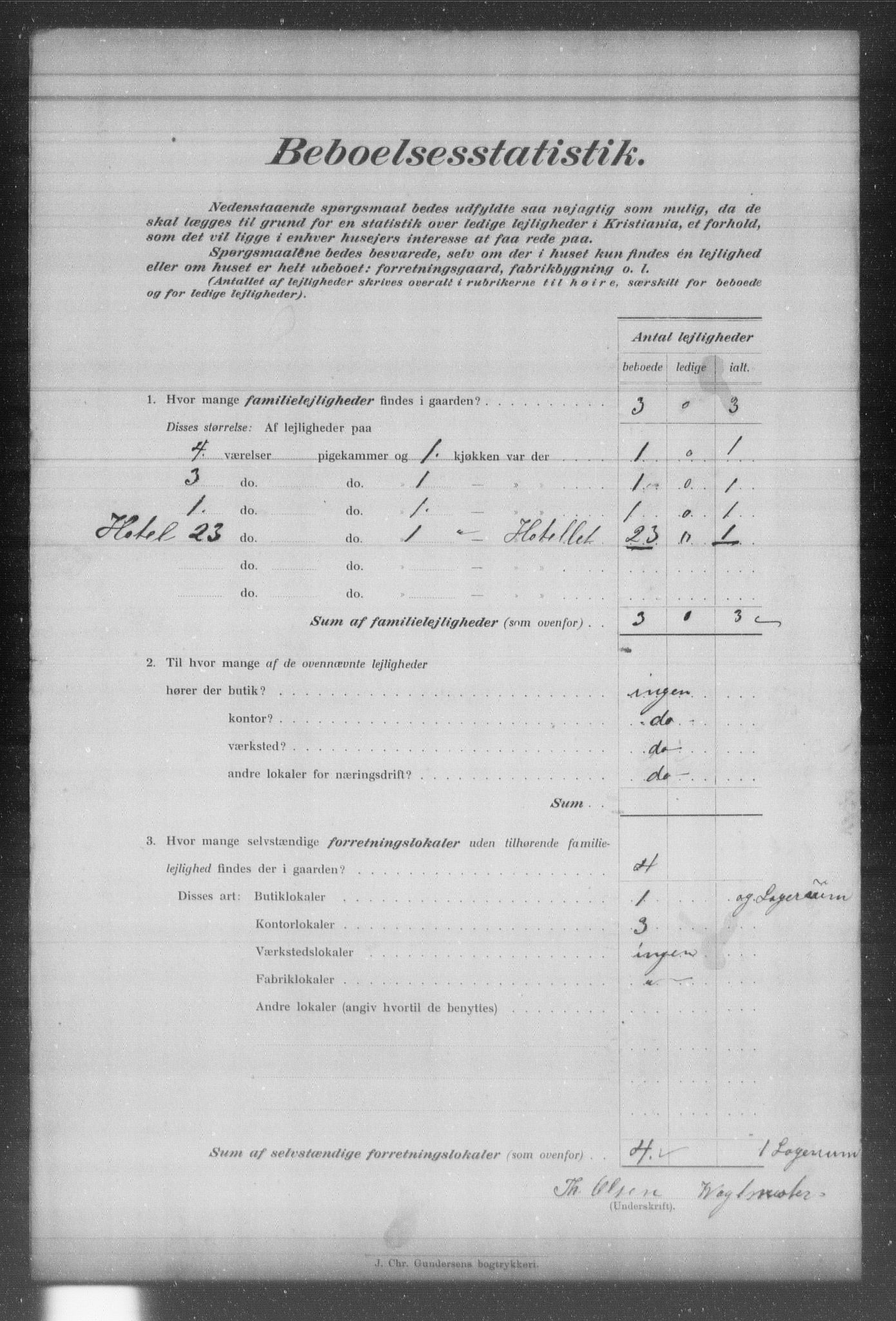 OBA, Municipal Census 1903 for Kristiania, 1903, p. 3529