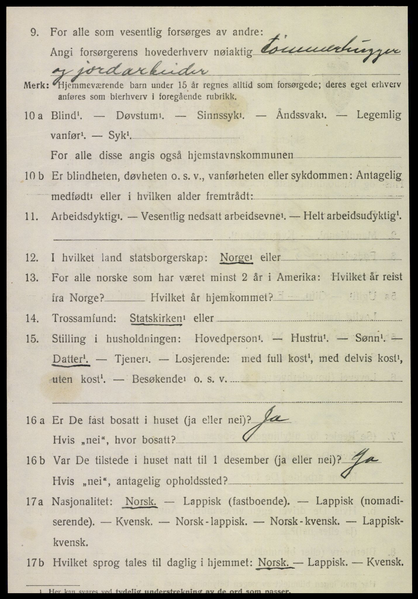 SAT, 1920 census for Snåsa, 1920, p. 4327