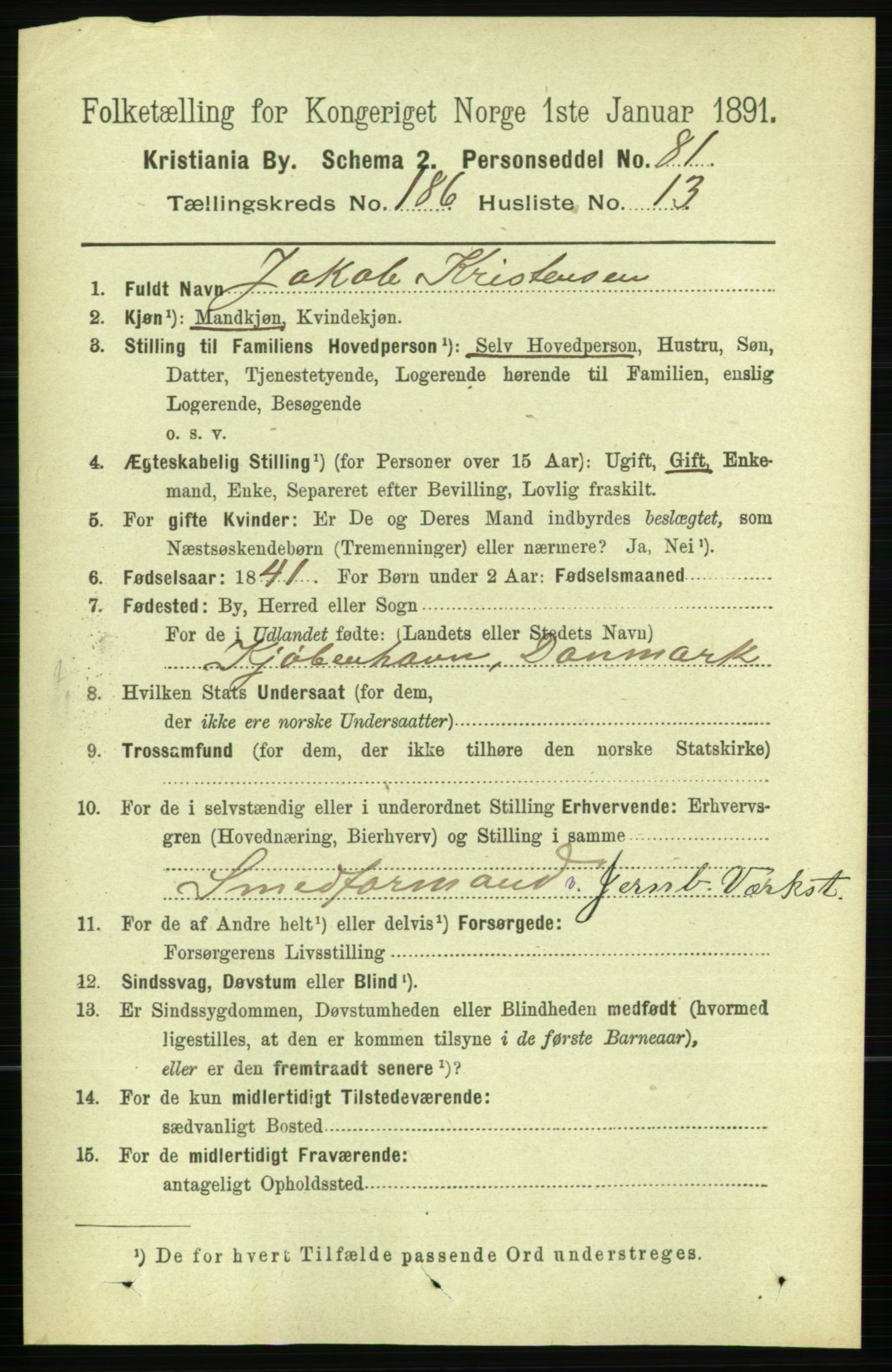 RA, 1891 census for 0301 Kristiania, 1891, p. 111862