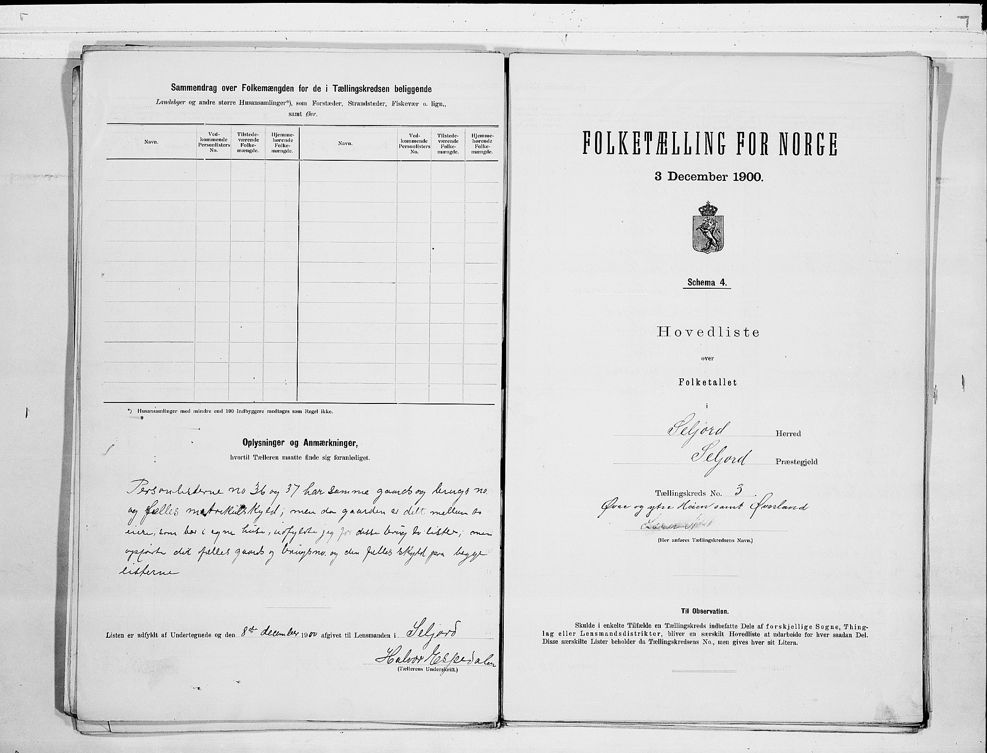 SAKO, 1900 census for Seljord, 1900, p. 8