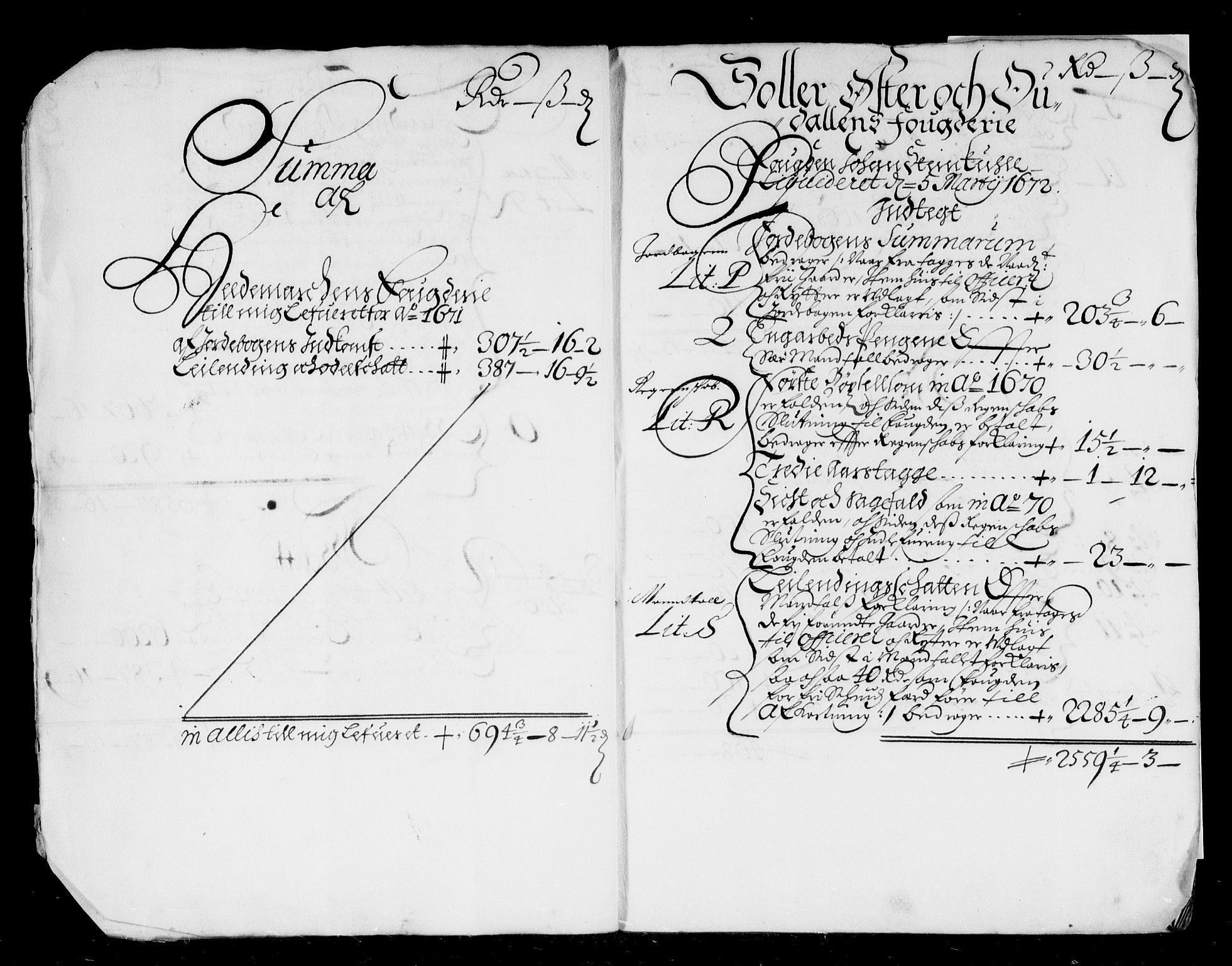 Rentekammeret inntil 1814, Reviderte regnskaper, Stiftamtstueregnskaper, Landkommissariatet på Akershus og Akershus stiftamt, AV/RA-EA-5869/R/Rb/L0075: Akershus stiftamt, 1671