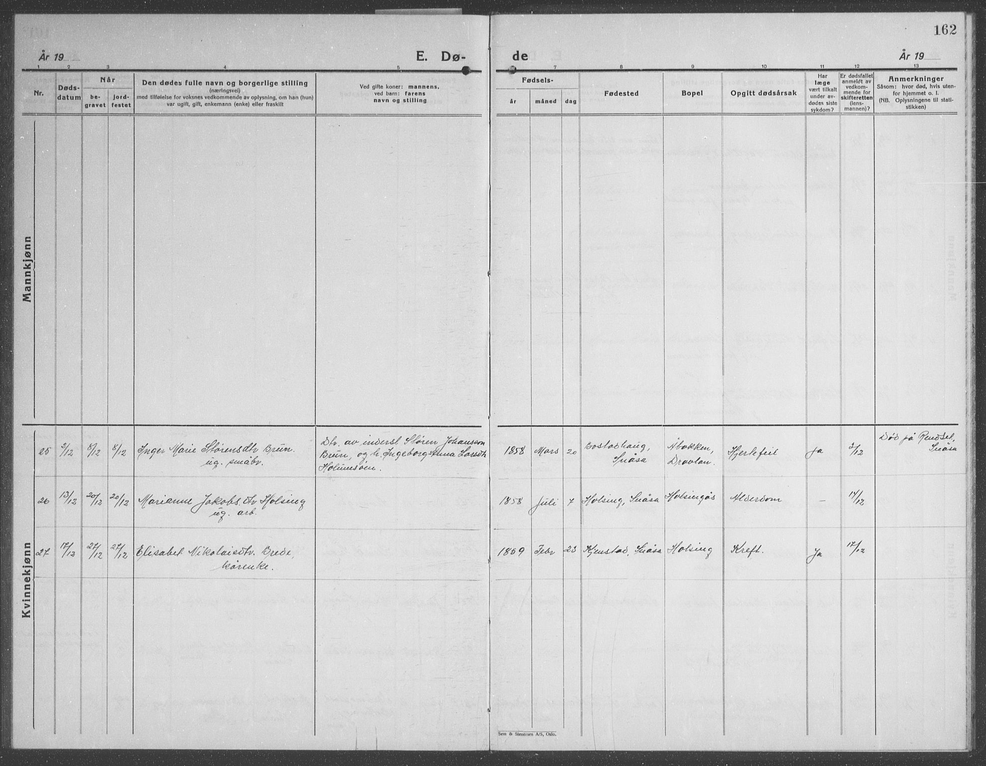 Ministerialprotokoller, klokkerbøker og fødselsregistre - Nord-Trøndelag, AV/SAT-A-1458/749/L0481: Parish register (copy) no. 749C03, 1933-1945, p. 162