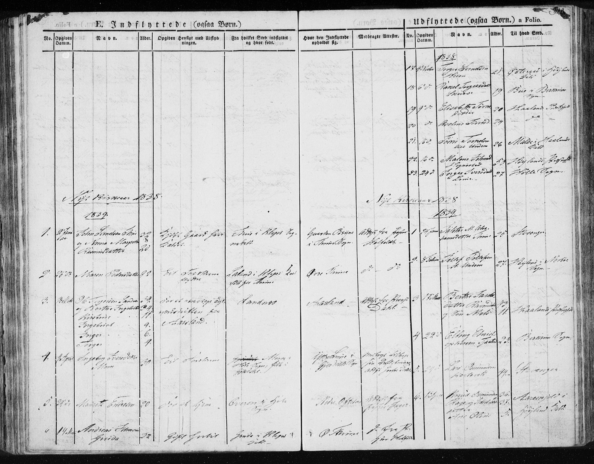 Lye sokneprestkontor, AV/SAST-A-101794/001/30BA/L0004: Parish register (official) no. A 4, 1826-1841, p. 320