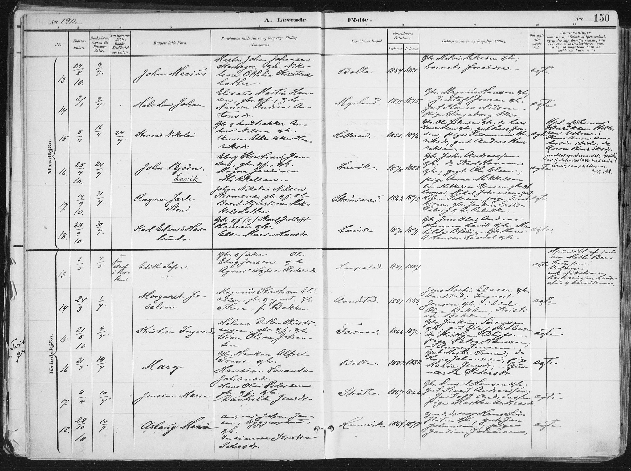 Ibestad sokneprestembete, AV/SATØ-S-0077/H/Ha/Haa/L0017kirke: Parish register (official) no. 17, 1901-1914, p. 150