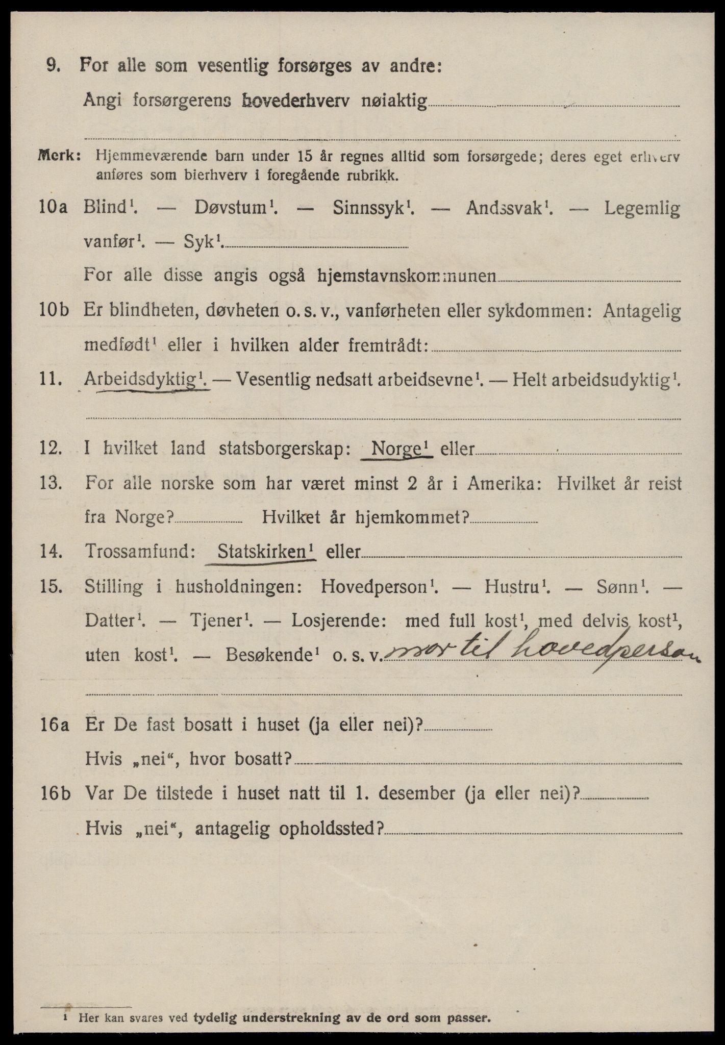 SAT, 1920 census for Stangvik, 1920, p. 3823