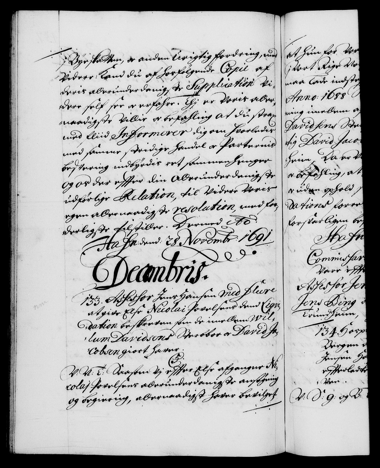 Danske Kanselli 1572-1799, RA/EA-3023/F/Fc/Fca/Fcab/L0014: Norske tegnelser (mikrofilm), 1688-1691, p. 457b