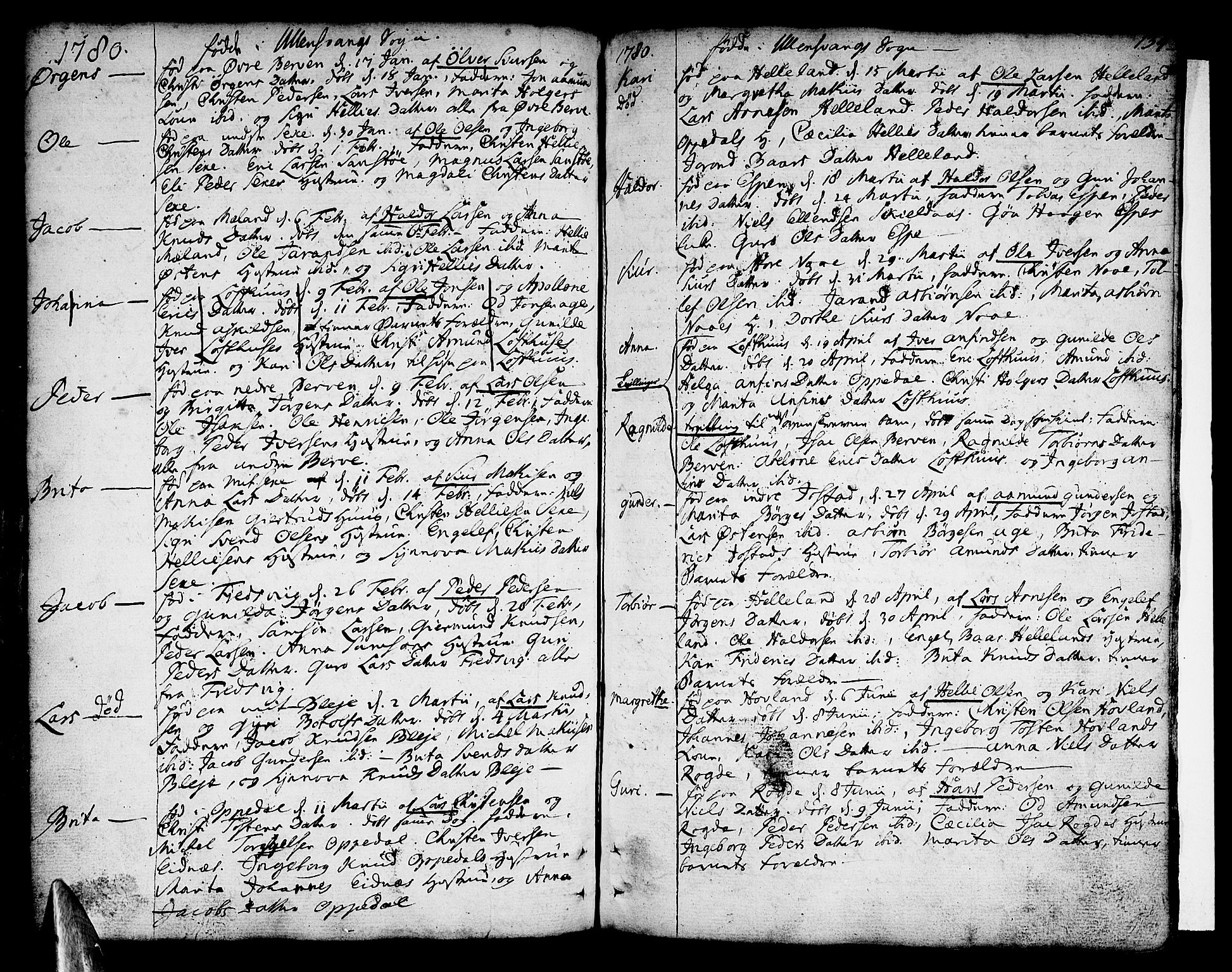 Ullensvang sokneprestembete, AV/SAB-A-78701/H/Haa: Parish register (official) no. A 6 /1, 1758-1788, p. 134