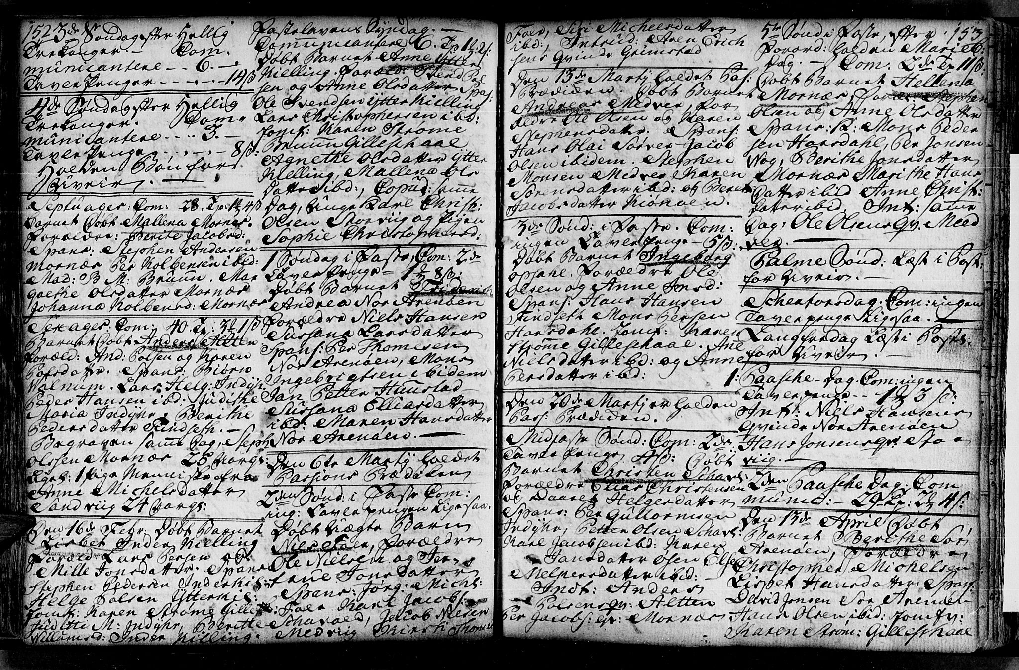 Ministerialprotokoller, klokkerbøker og fødselsregistre - Nordland, AV/SAT-A-1459/805/L0094: Parish register (official) no. 805A01, 1773-1804, p. 152-153
