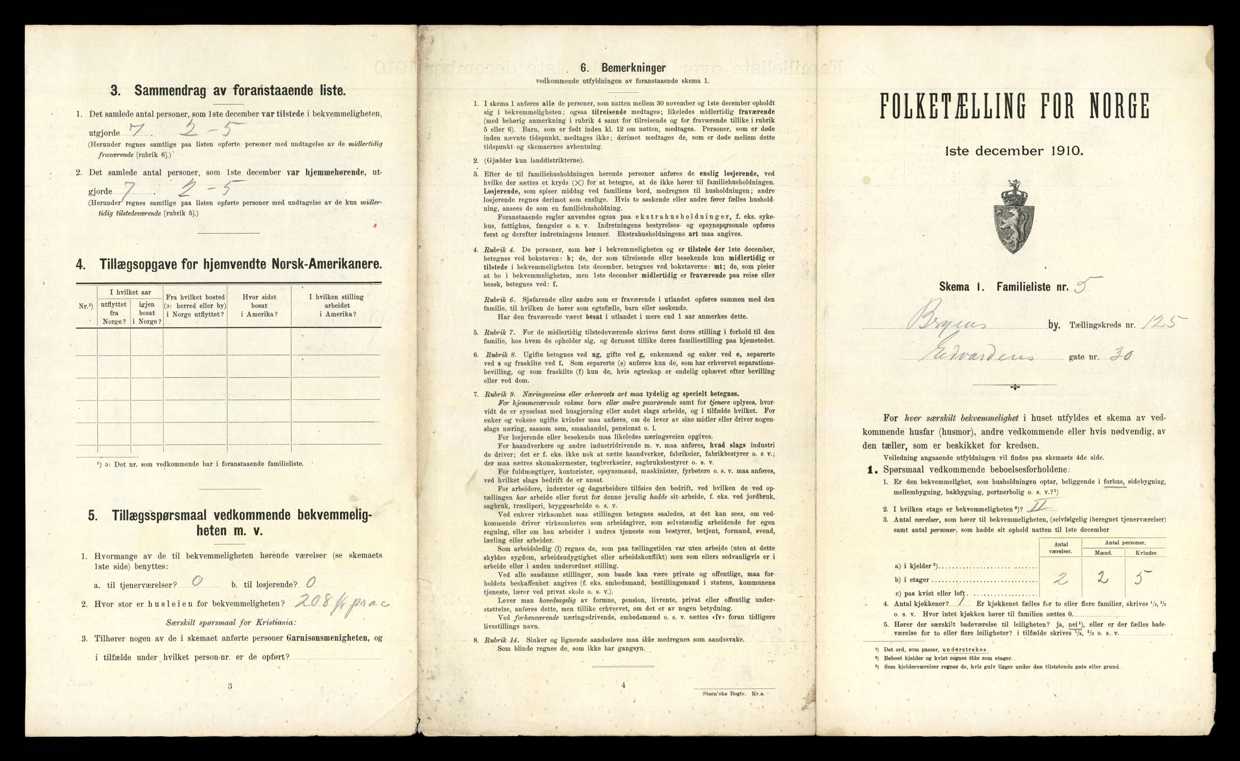 RA, 1910 census for Bergen, 1910, p. 43959