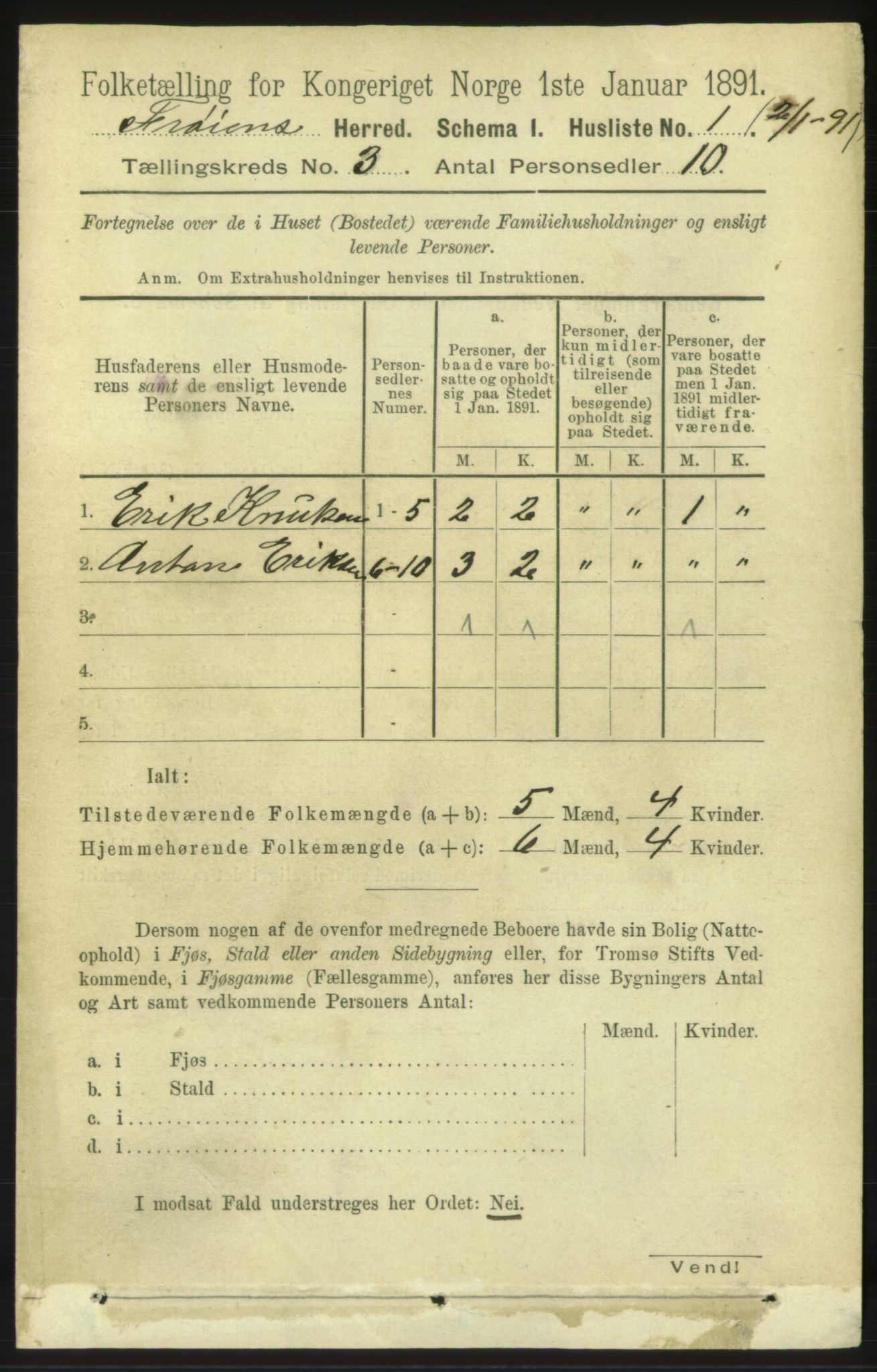 RA, 1891 census for 1619 Frøya, 1891, p. 1833