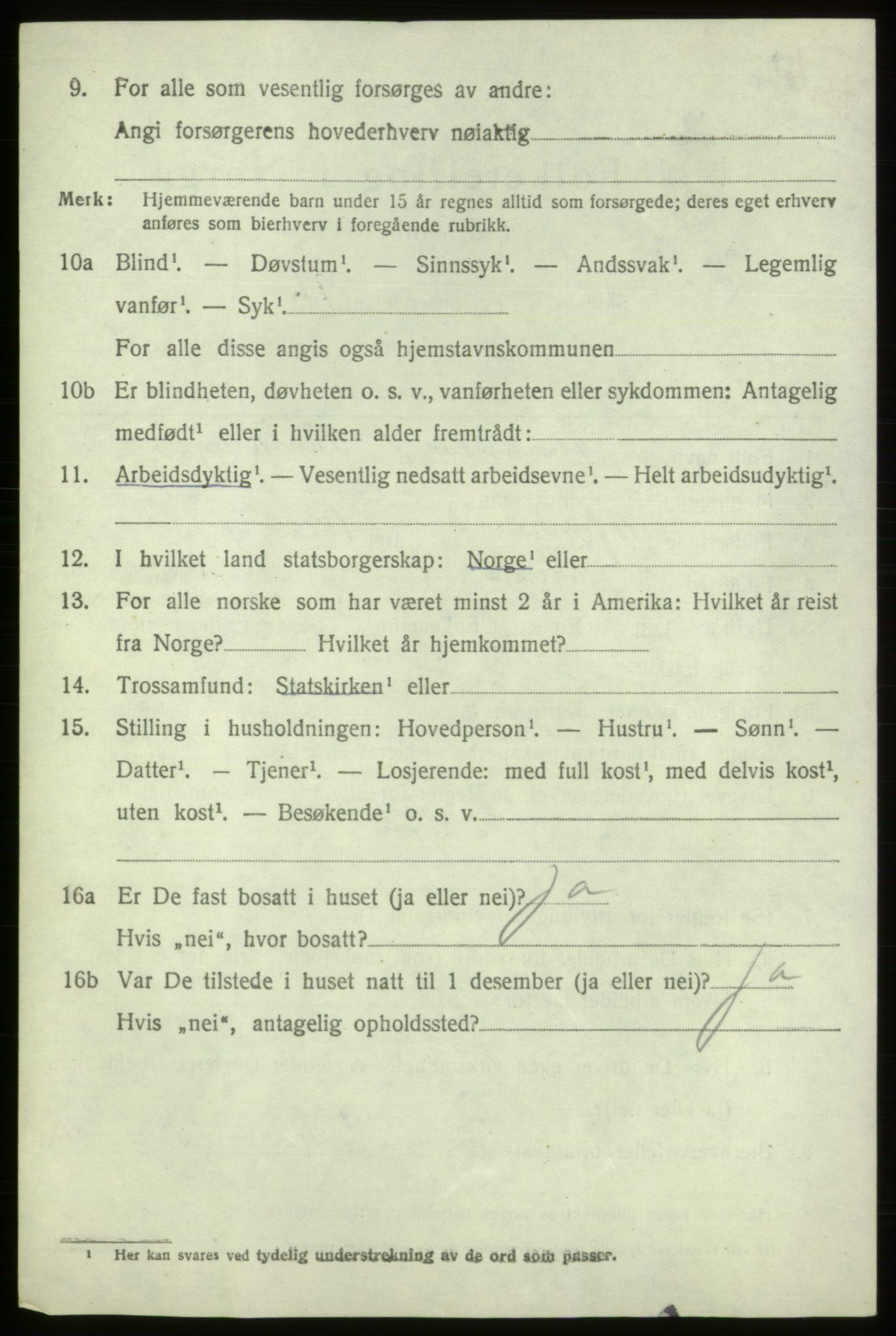 SAB, 1920 census for Fitjar, 1920, p. 3129