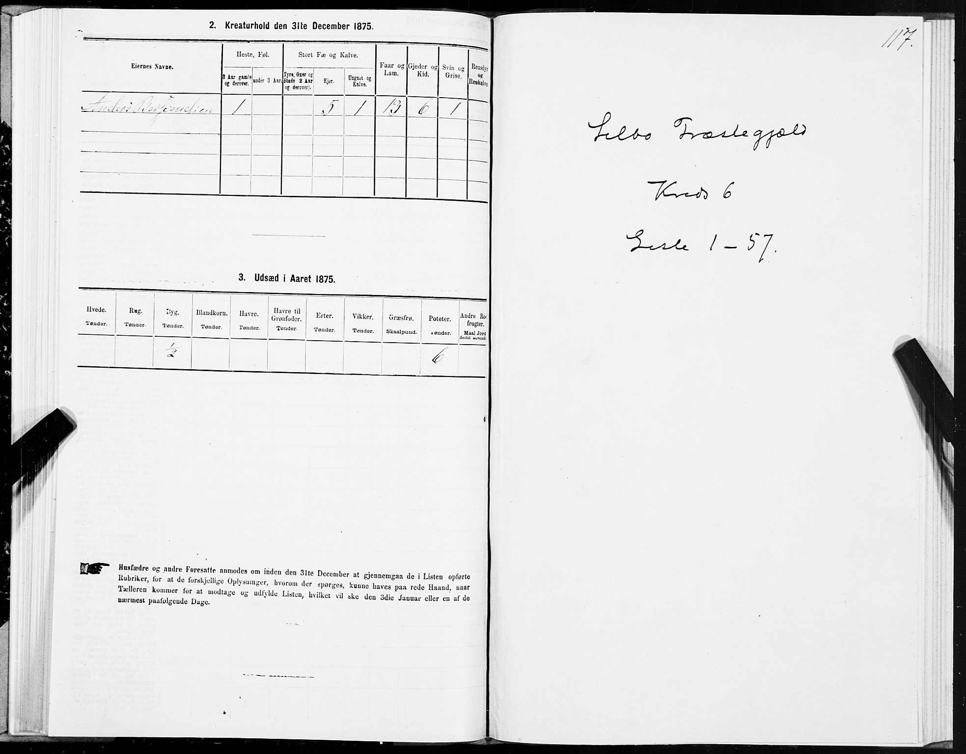SAT, 1875 census for 1664P Selbu, 1875, p. 3117