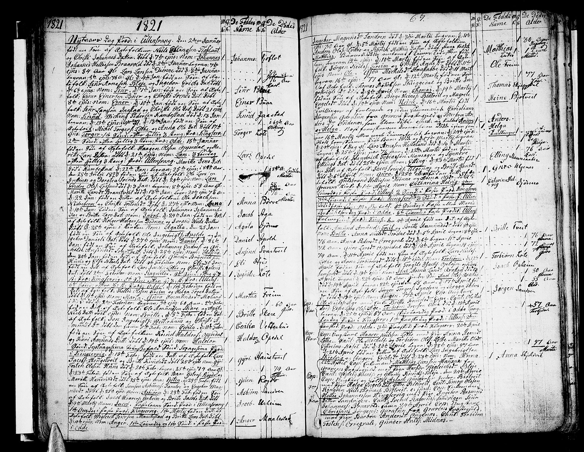 Ullensvang sokneprestembete, SAB/A-78701/H/Haa: Parish register (official) no. A 8, 1804-1835, p. 67