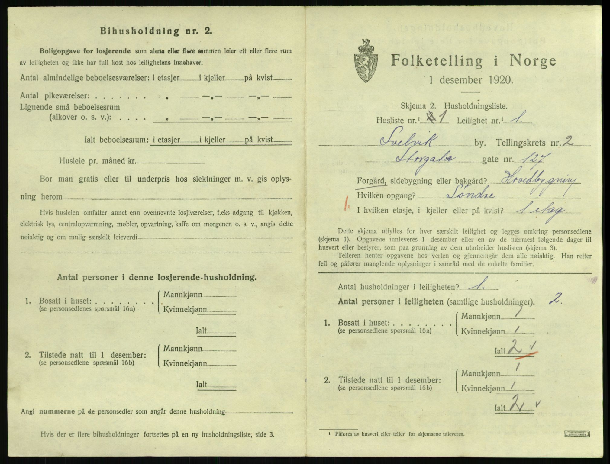 SAKO, 1920 census for Svelvik, 1920, p. 867