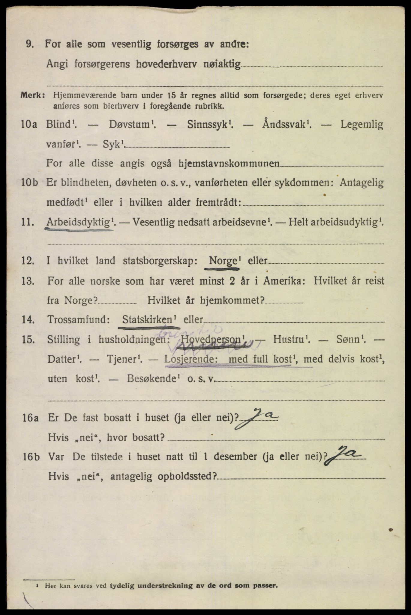 SAK, 1920 census for Tveit, 1920, p. 1235