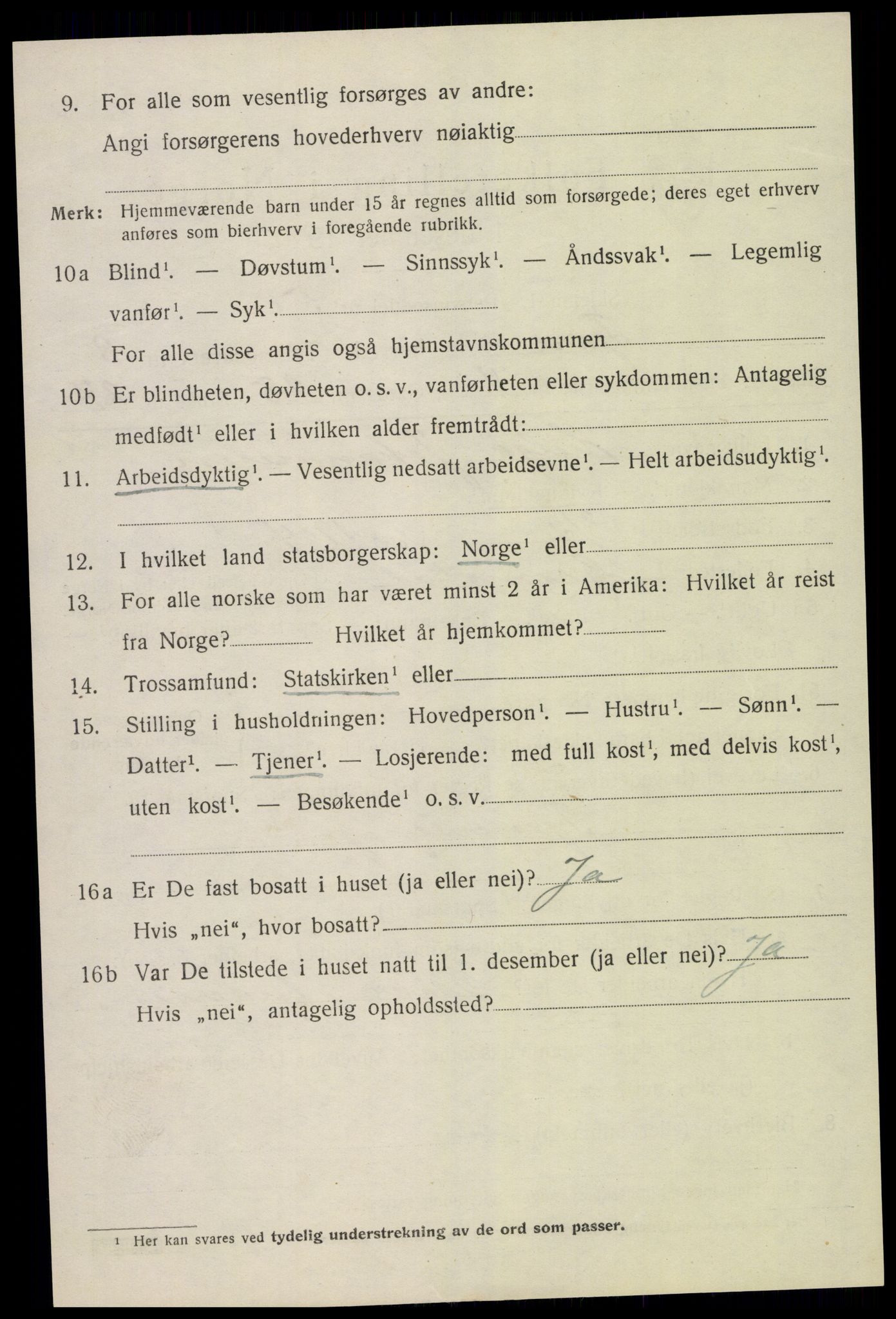 SAK, 1920 census for Fjære, 1920, p. 10786