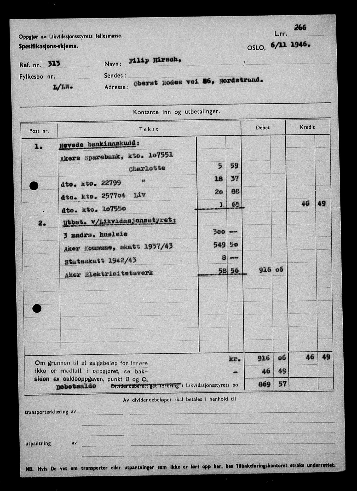 Justisdepartementet, Tilbakeføringskontoret for inndratte formuer, AV/RA-S-1564/H/Hc/Hcc/L0943: --, 1945-1947, p. 425