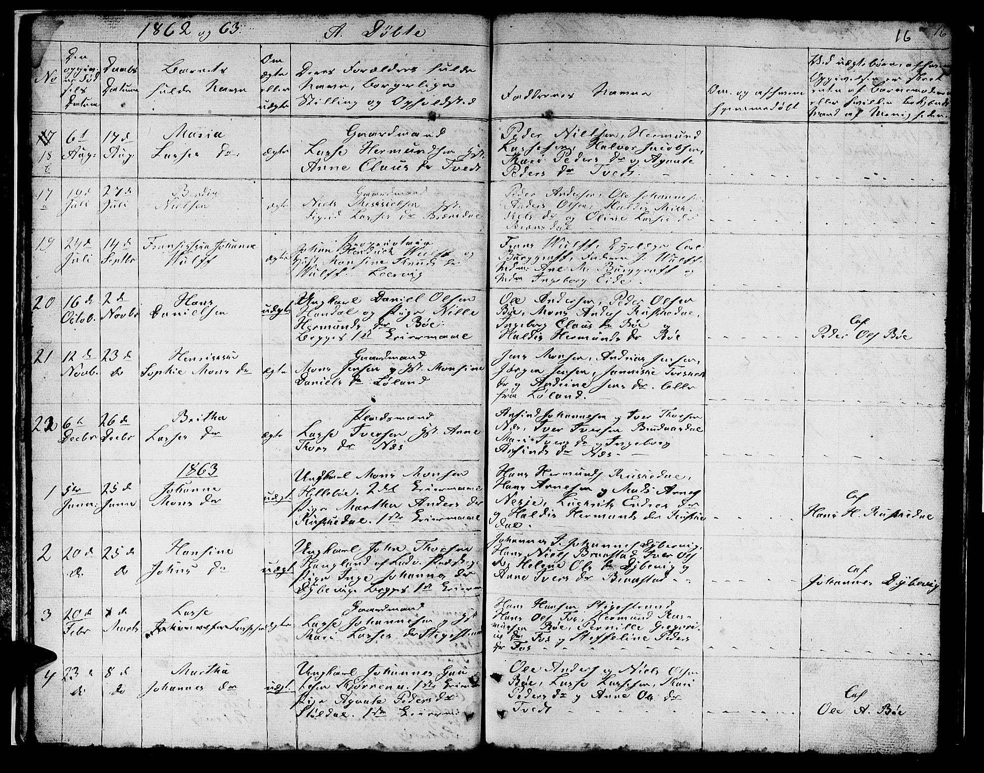 Hyllestad sokneprestembete, AV/SAB-A-80401: Parish register (copy) no. B 1, 1854-1889, p. 16
