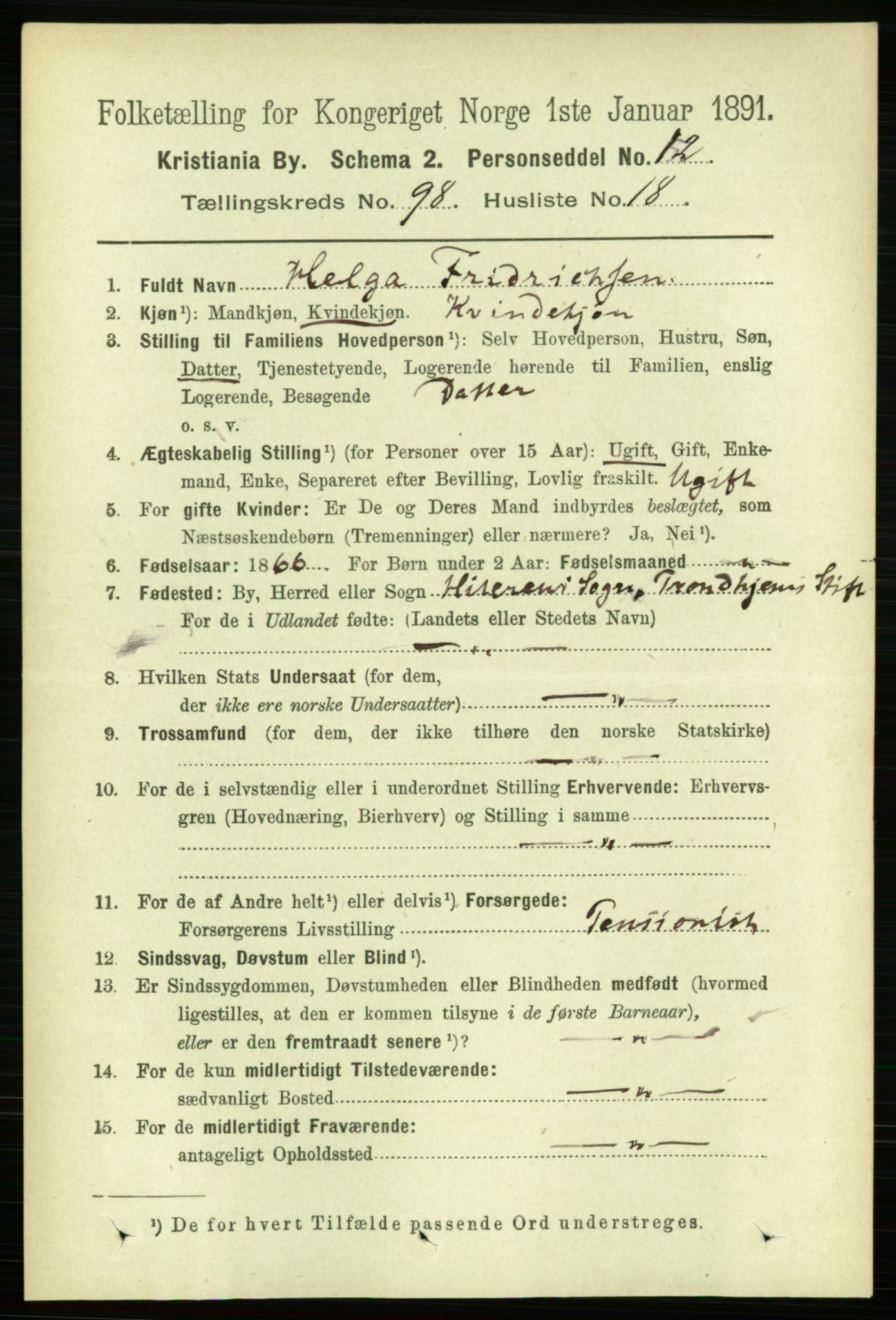 RA, 1891 census for 0301 Kristiania, 1891, p. 48244
