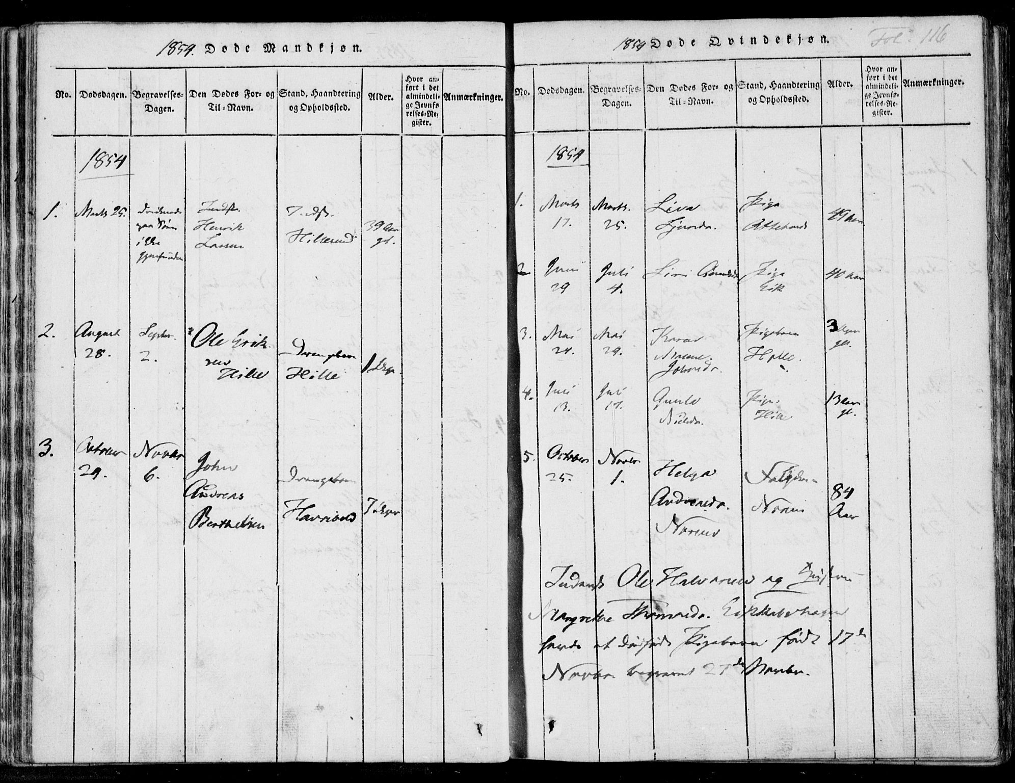 Nedstrand sokneprestkontor, AV/SAST-A-101841/01/IV: Parish register (official) no. A 7, 1816-1870, p. 116