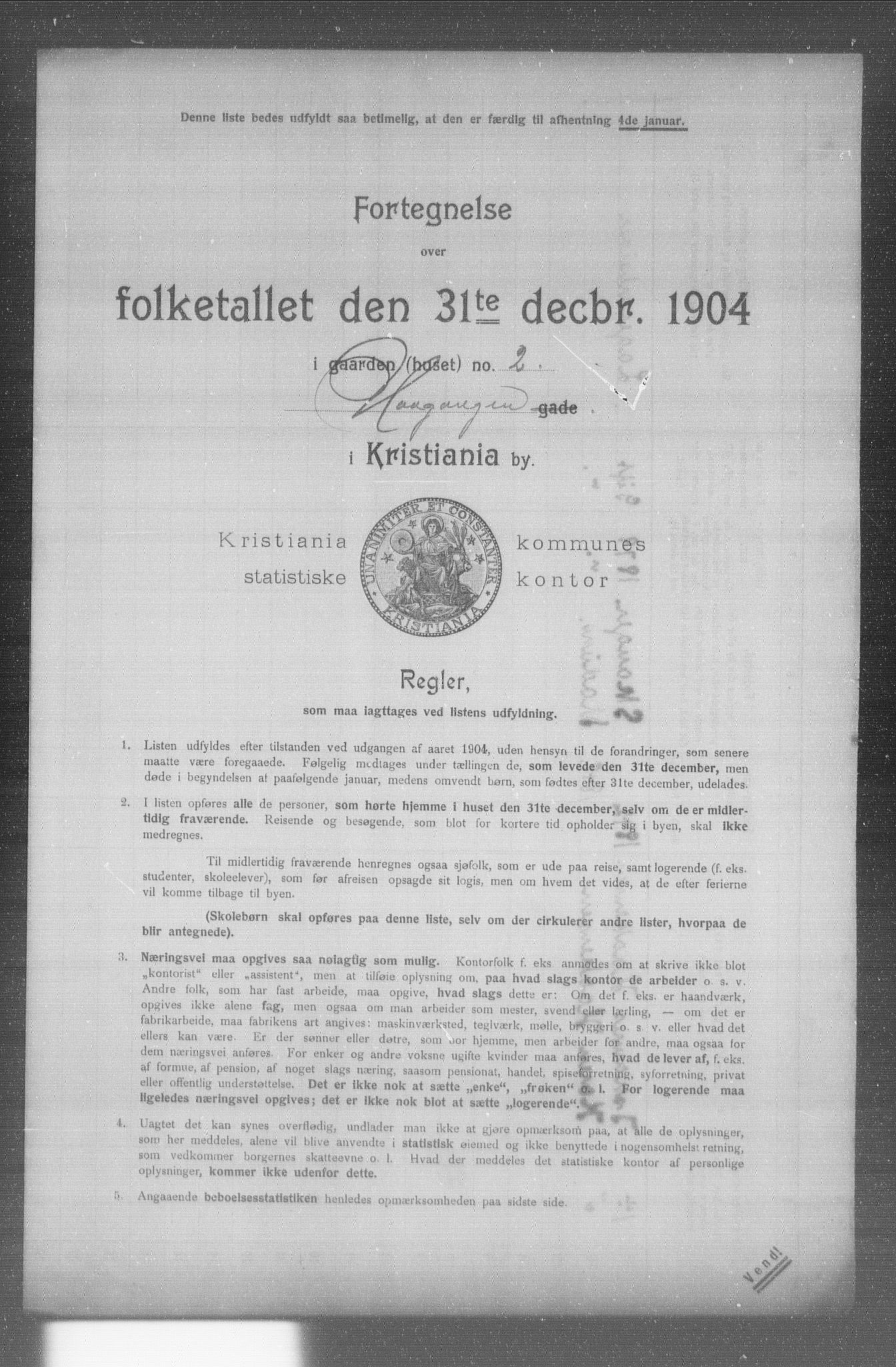 OBA, Municipal Census 1904 for Kristiania, 1904, p. 8253