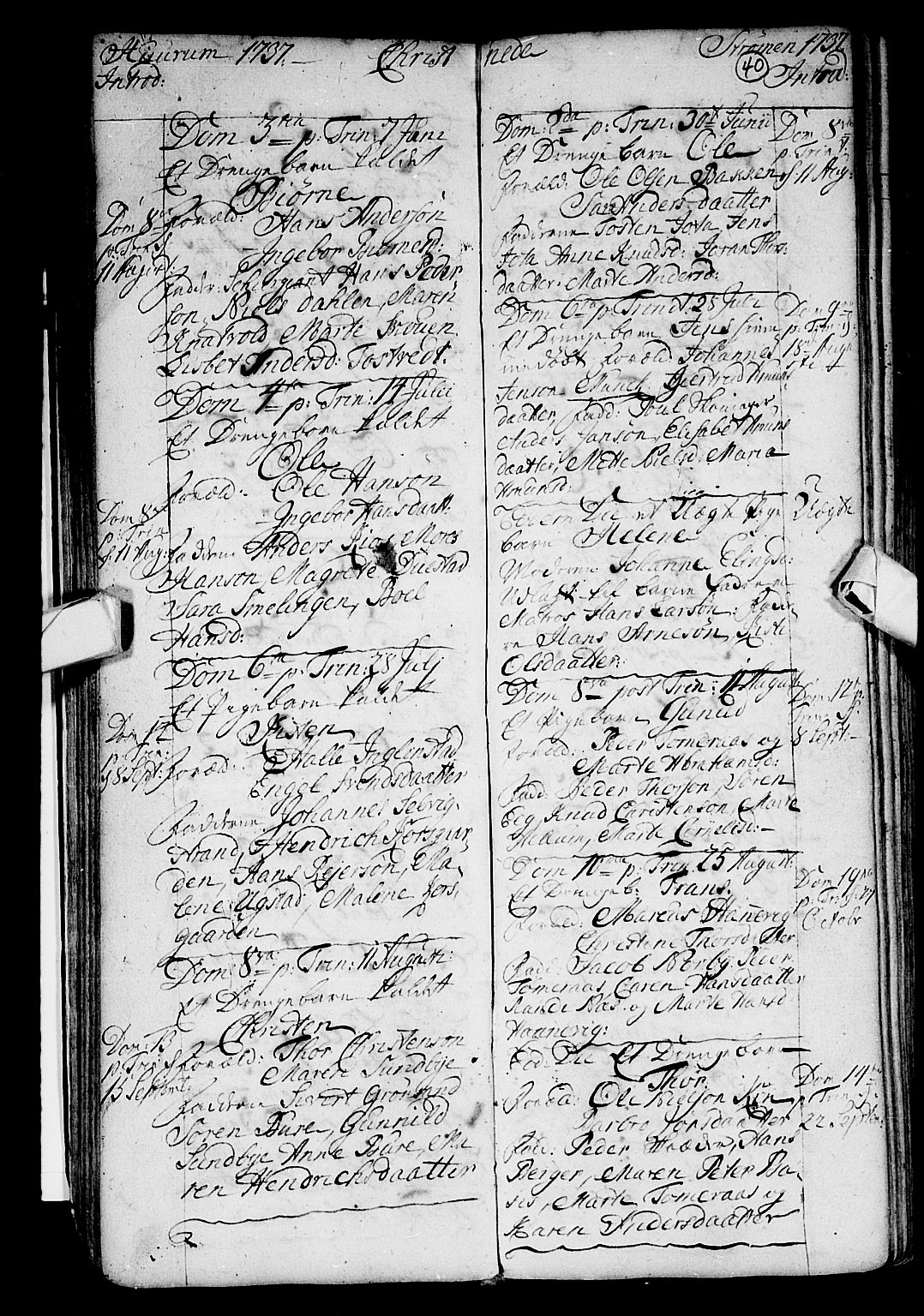 Hurum kirkebøker, AV/SAKO-A-229/F/Fa/L0002: Parish register (official) no. 2, 1733-1757, p. 40