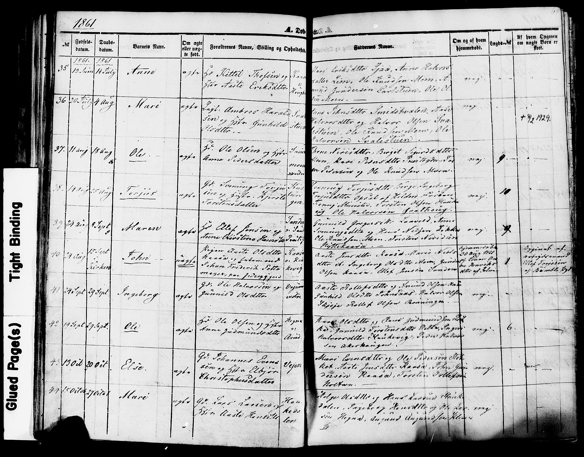 Sauherad kirkebøker, SAKO/A-298/F/Fa/L0007: Parish register (official) no. I 7, 1851-1873, p. 64