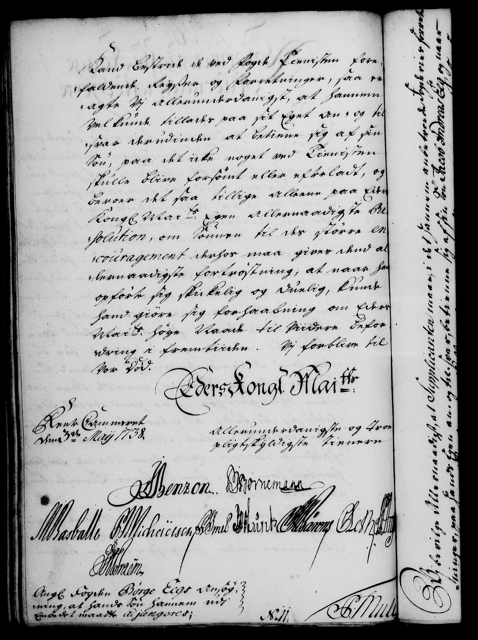 Rentekammeret, Kammerkanselliet, RA/EA-3111/G/Gf/Gfa/L0021: Norsk relasjons- og resolusjonsprotokoll (merket RK 52.21), 1738, p. 214