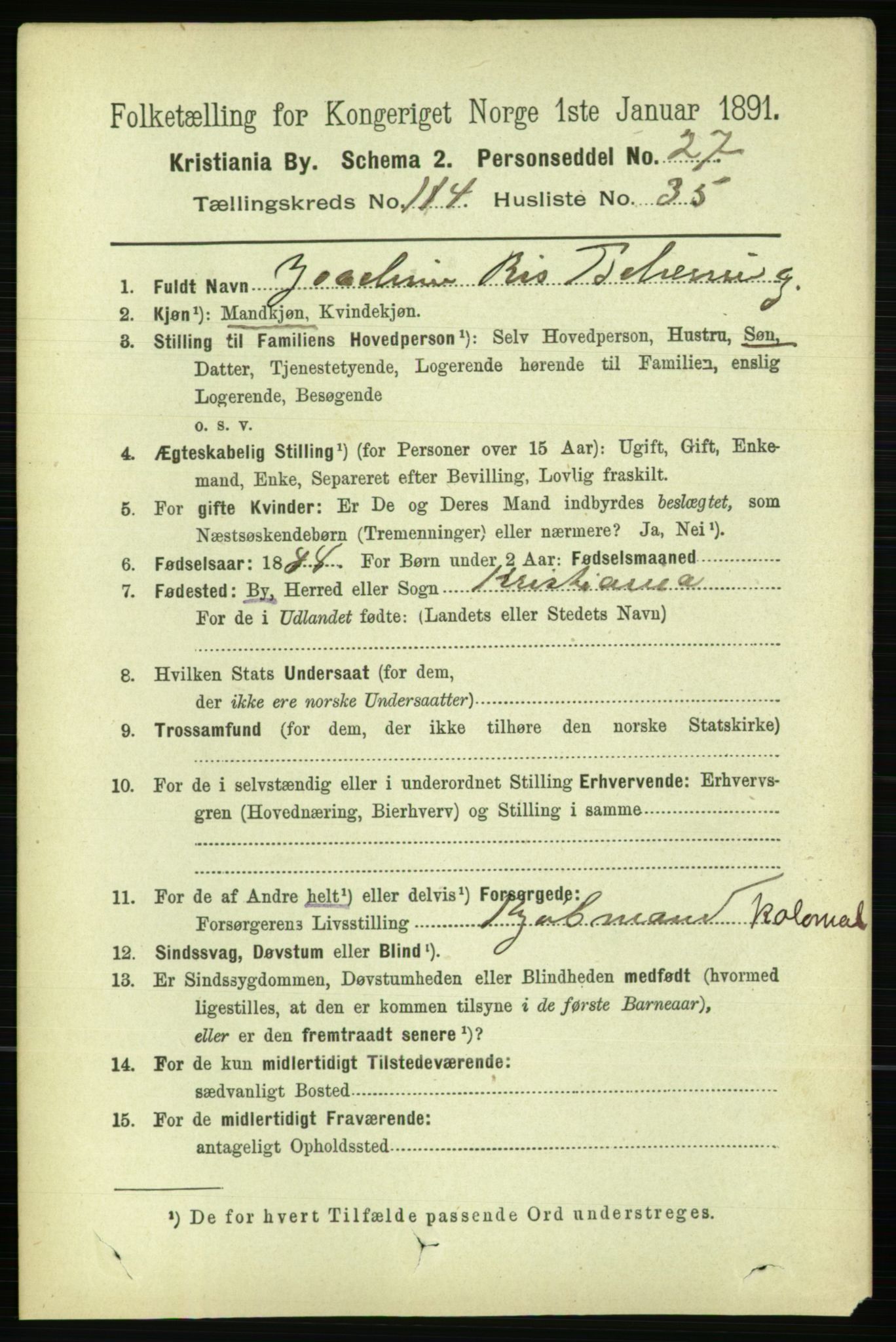 RA, 1891 census for 0301 Kristiania, 1891, p. 61483