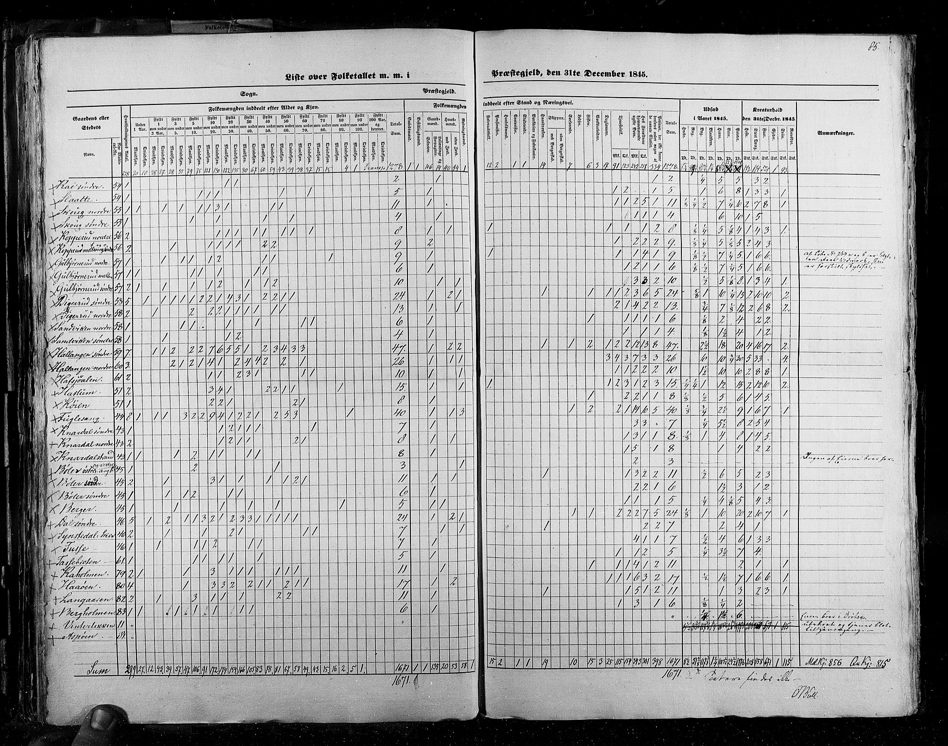 RA, Census 1845, vol. 2: Smålenenes amt og Akershus amt, 1845, p. 85