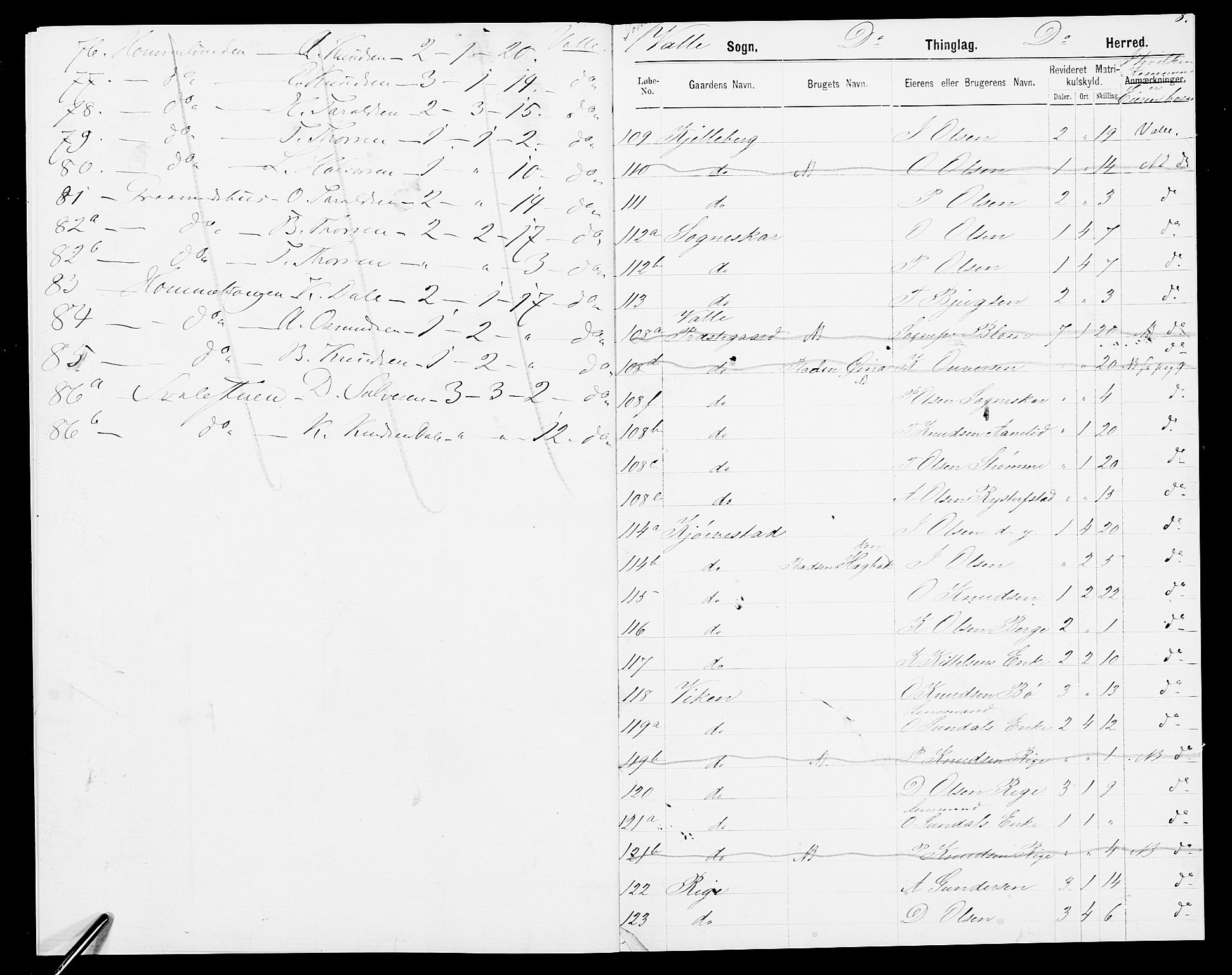 SAK, 1875 census for 0940P Valle, 1875, p. 10