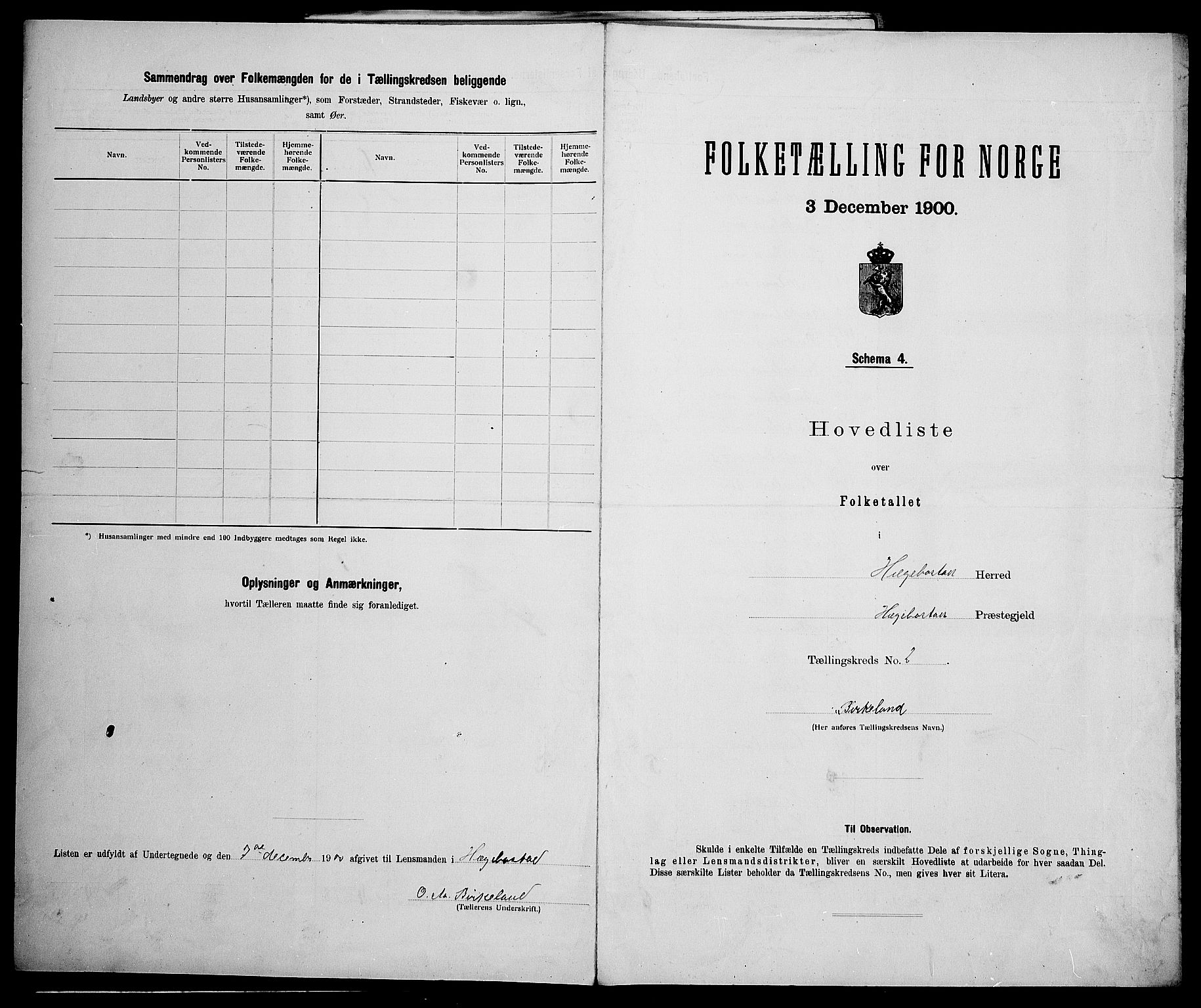 SAK, 1900 census for Hægebostad, 1900, p. 27