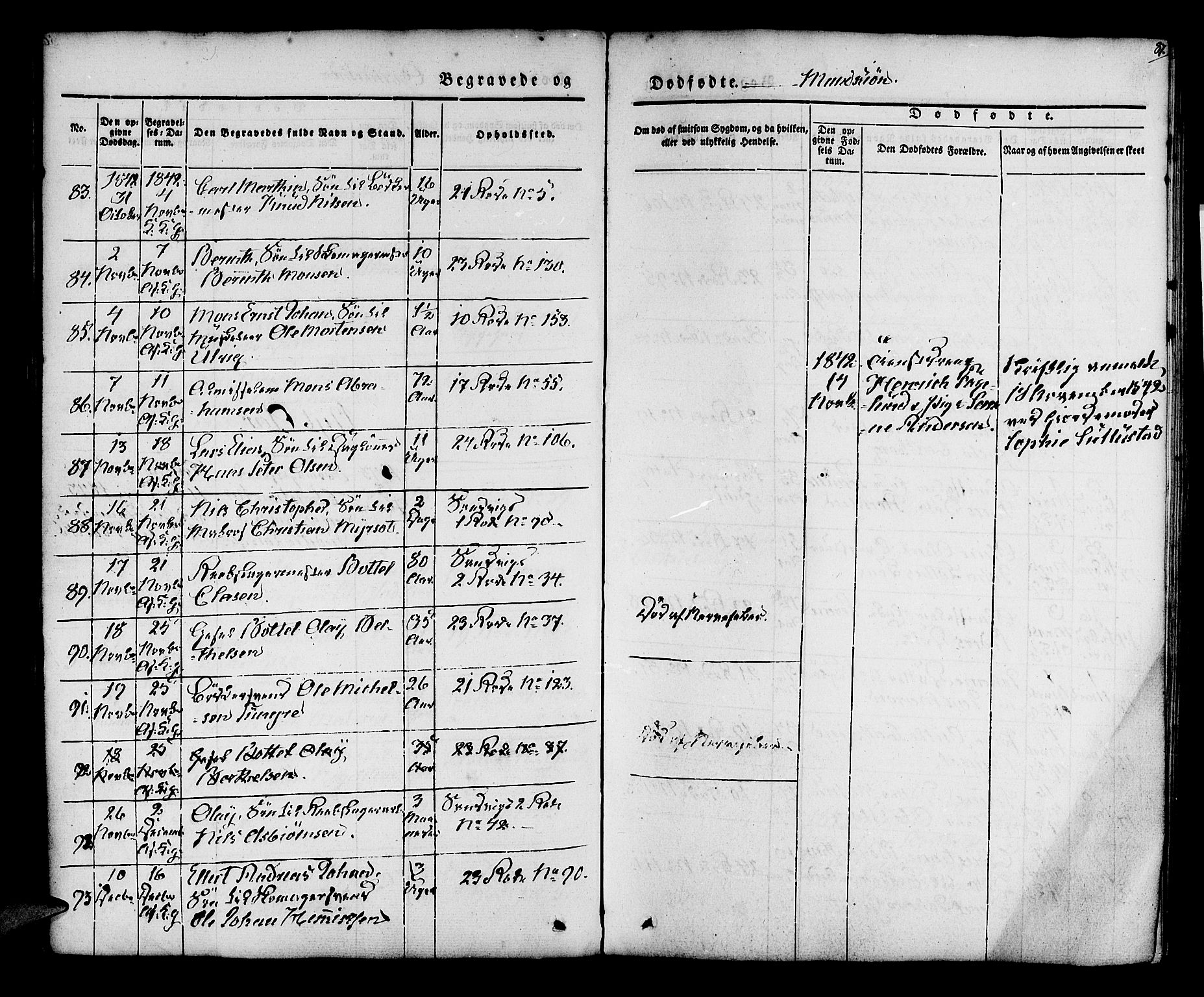 Korskirken sokneprestembete, AV/SAB-A-76101/H/Hab: Parish register (copy) no. E 1, 1837-1851, p. 87