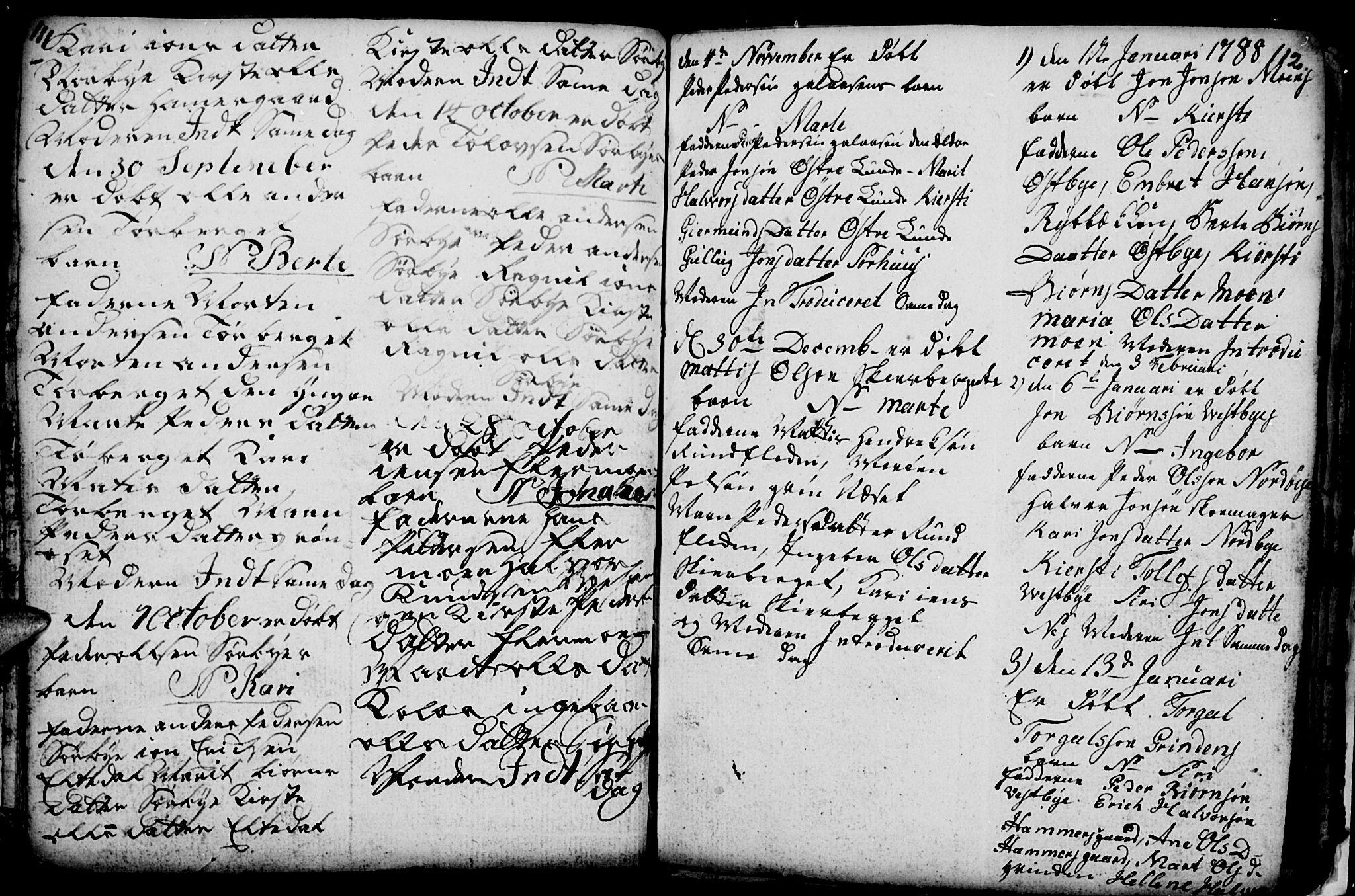 Trysil prestekontor, AV/SAH-PREST-046/H/Ha/Hab/L0001: Parish register (copy) no. 1, 1781-1799, p. 111-112